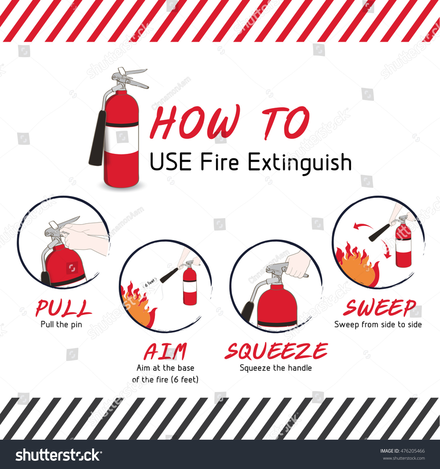 FIRE EXTINGUISHER P-A-S-S - Royalty Free Stock Photo 476205466 - Avopix.com