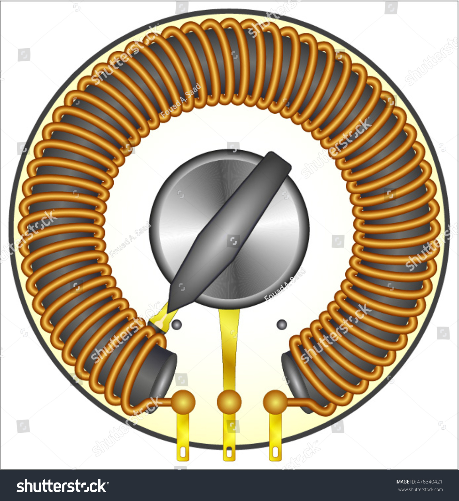 Variable Inductor Coil - Ferrite Core - Royalty Free Stock Vector ...