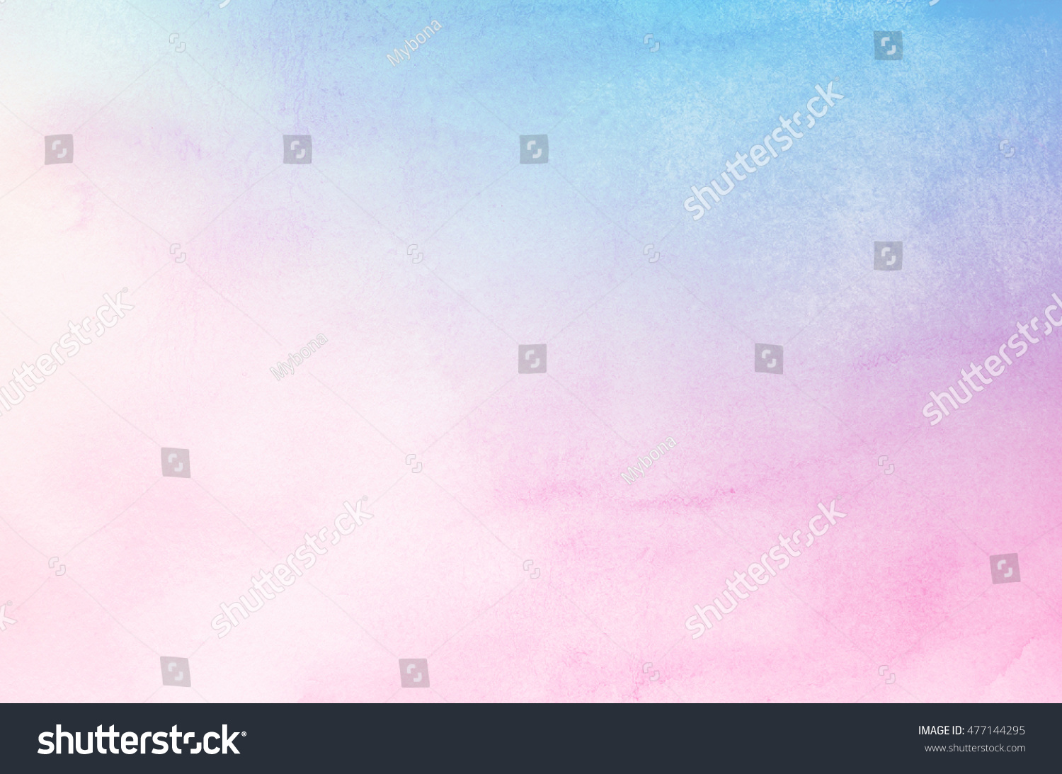 Abstract pastel watercolor background - Blue sky and pink pastel watercolor painted on paper #477144295