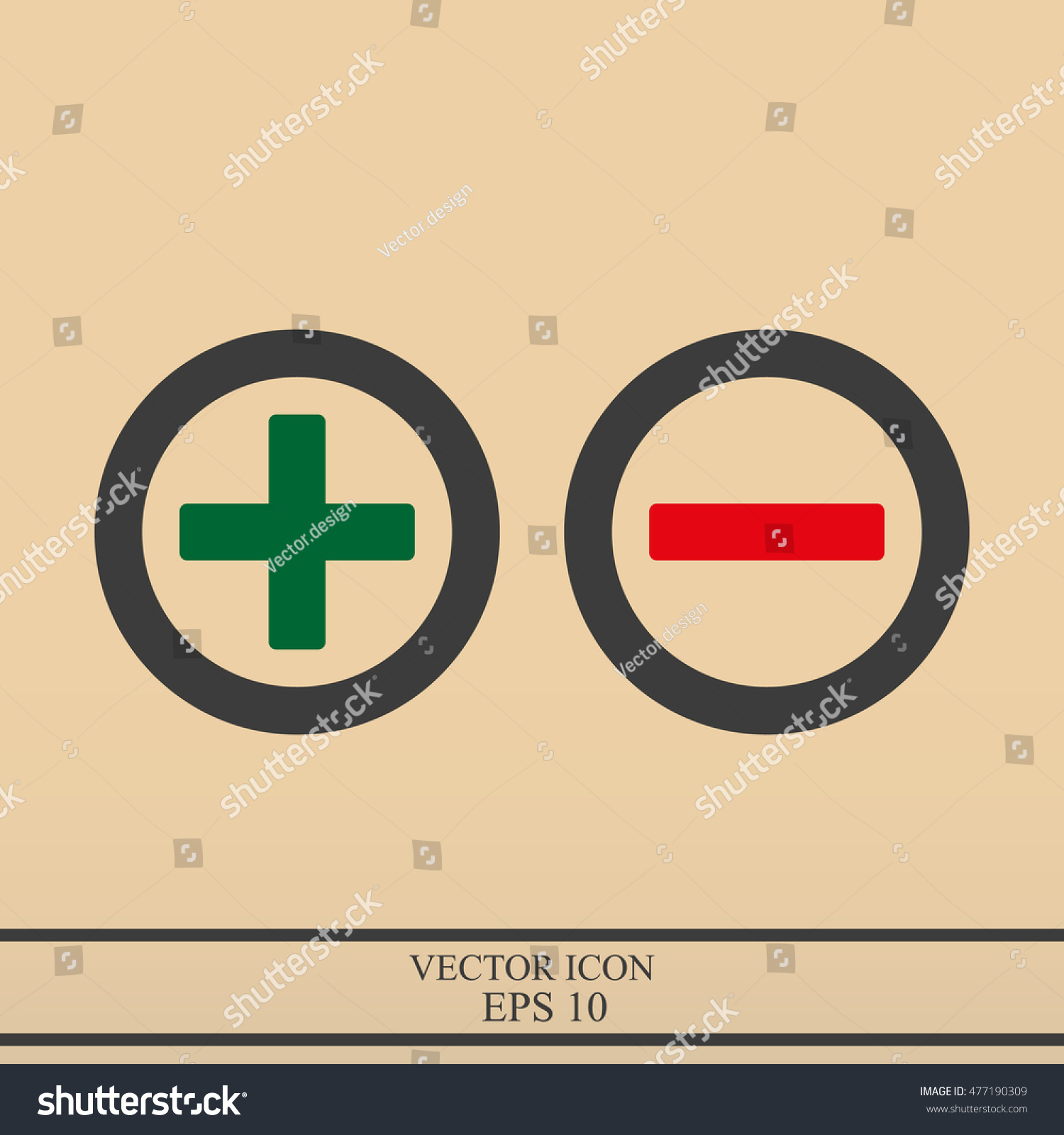 Add sign and delete sign - Royalty Free Stock Vector 477190309 - Avopix.com