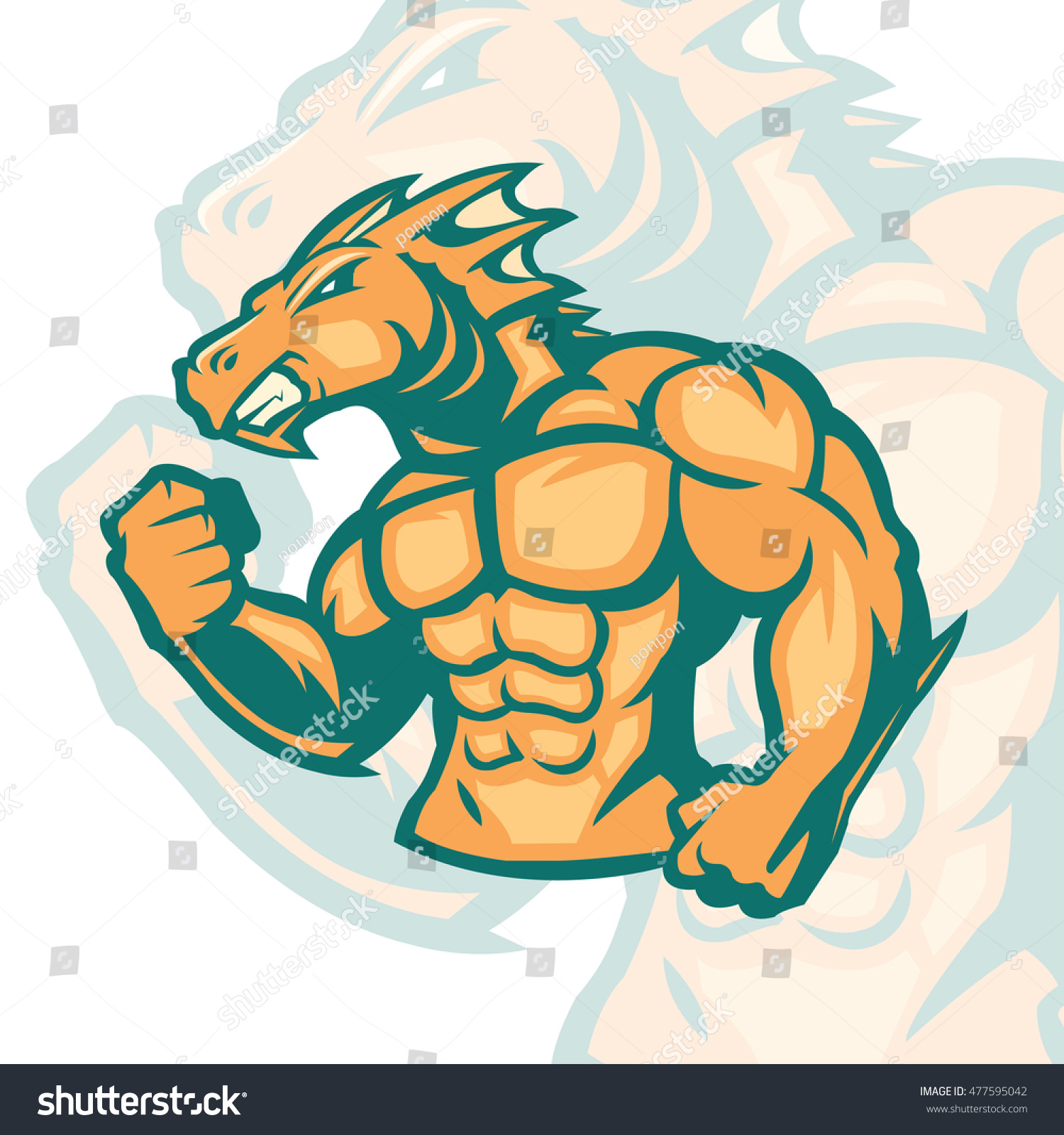 Huge muscle of dragon #477595042