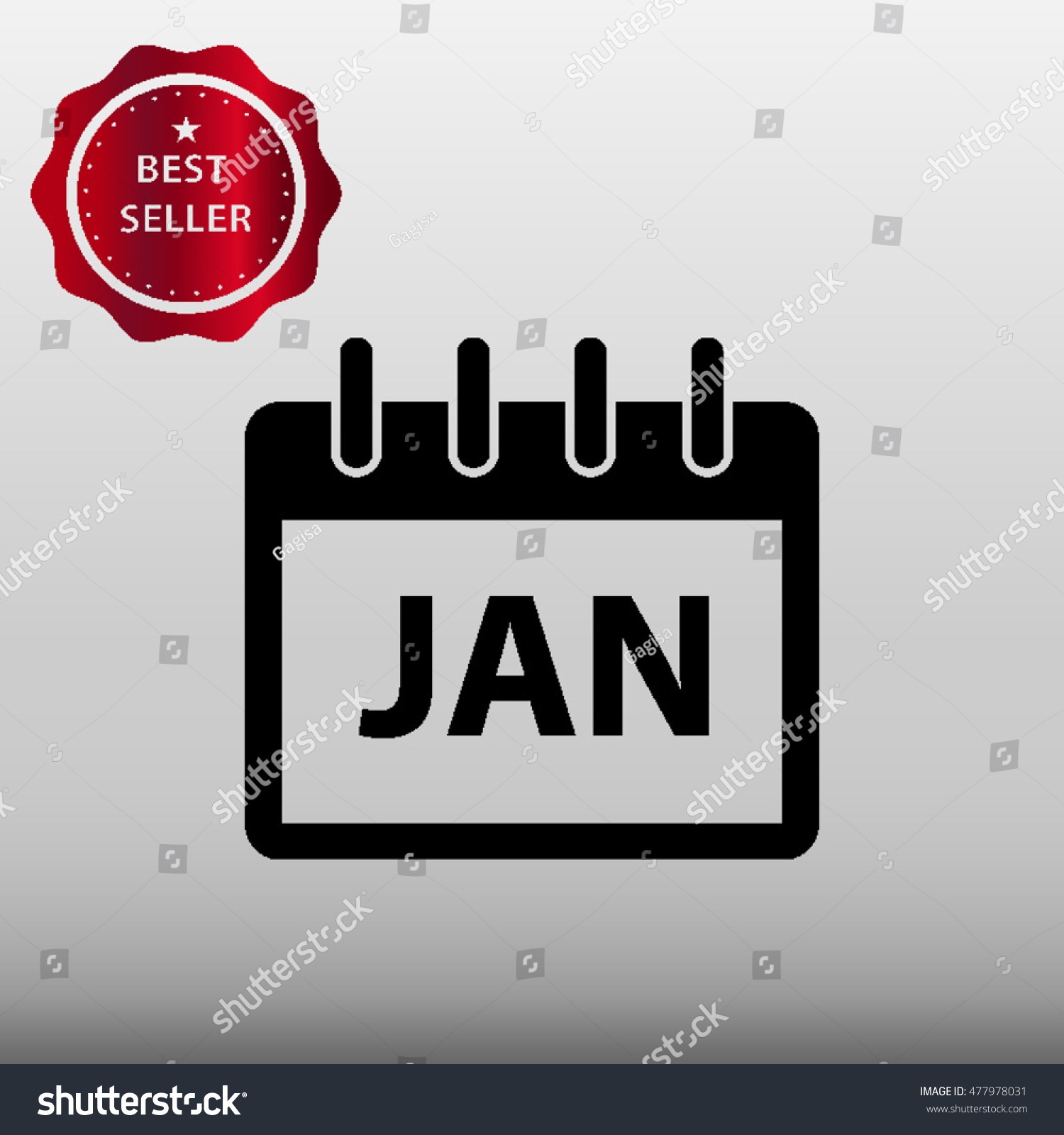 Calendar January Vector Icon Illustration - Royalty Free Stock Vector ...