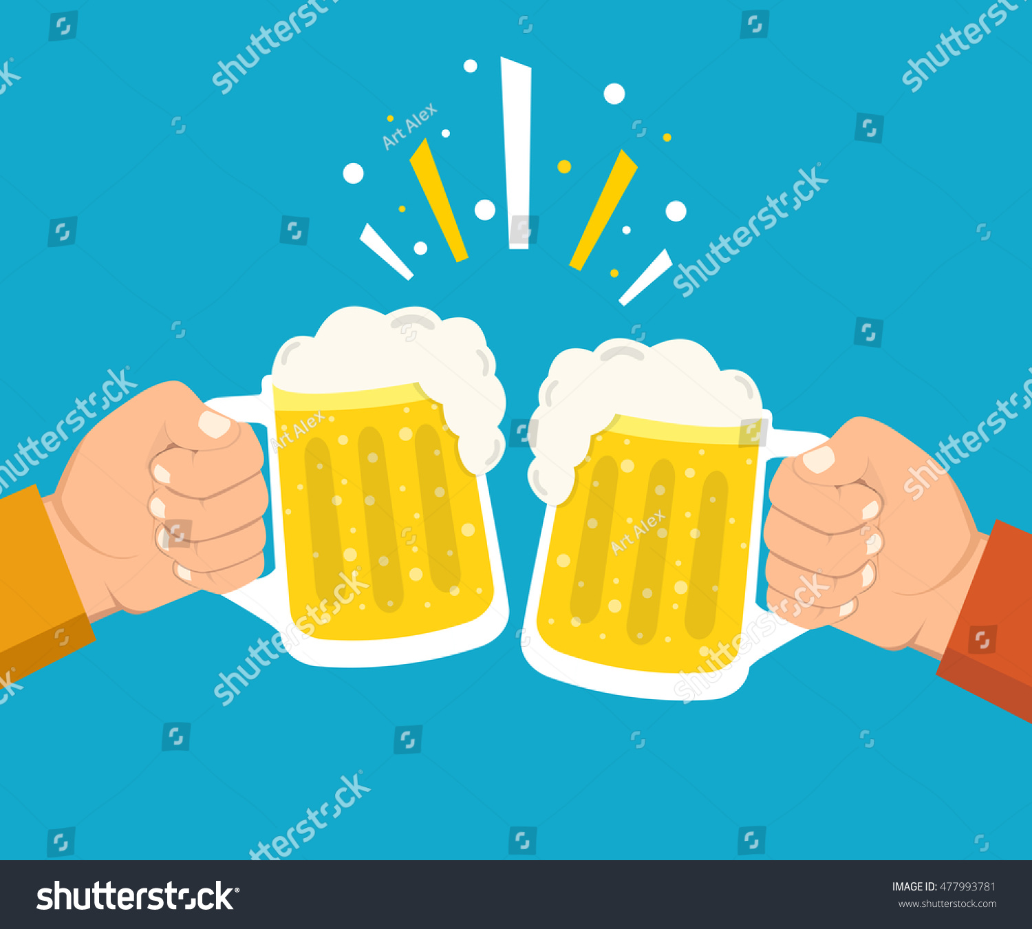 Two Hands Holding Beer Glasses Concept Of Beer Royalty Free Stock