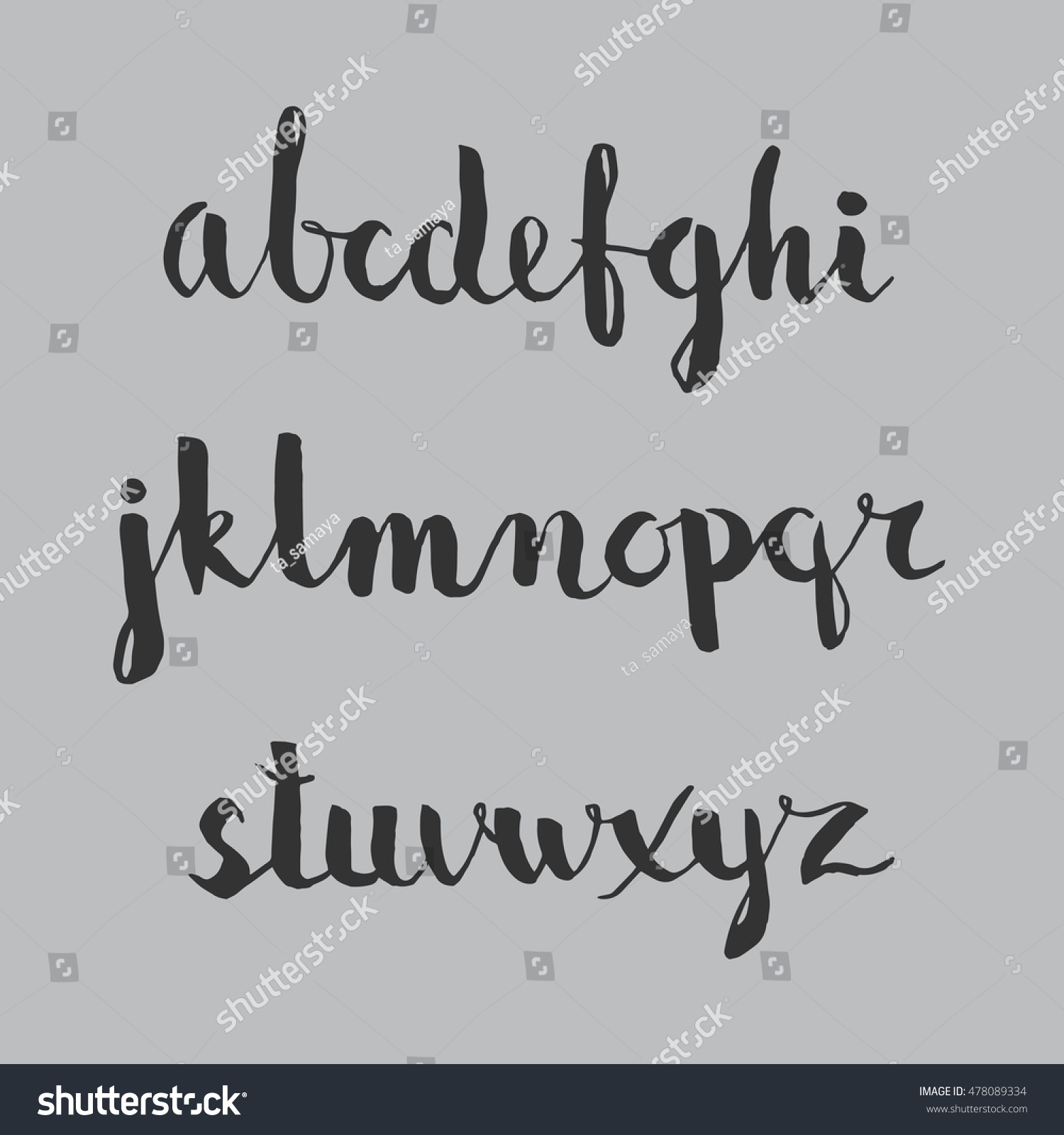 Alphabet vector hand drawn abc brush painted - Royalty Free Stock ...