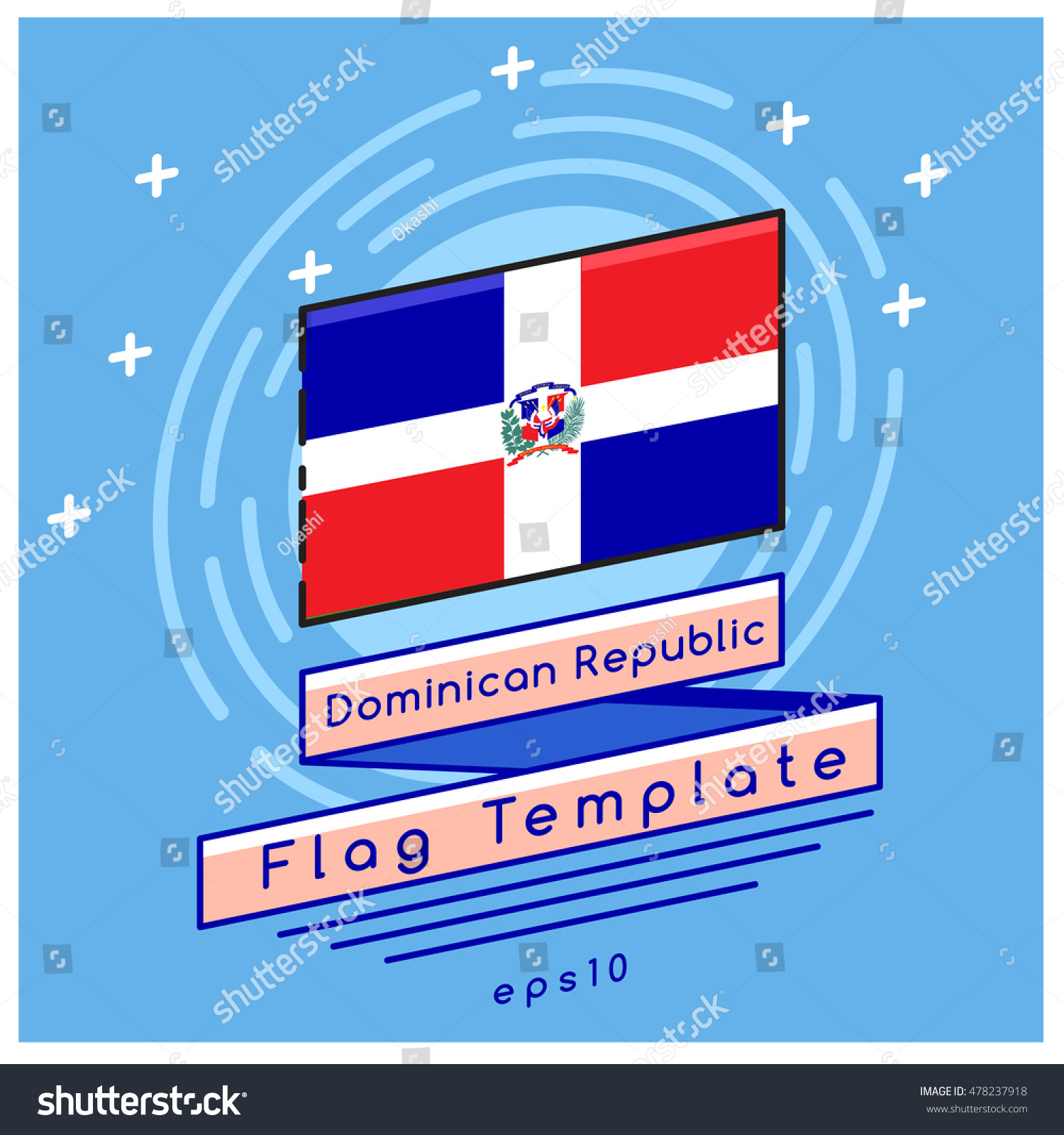 Dominican Republic Flag Flag Icon With Royalty Free Stock Vector 478237918 2752