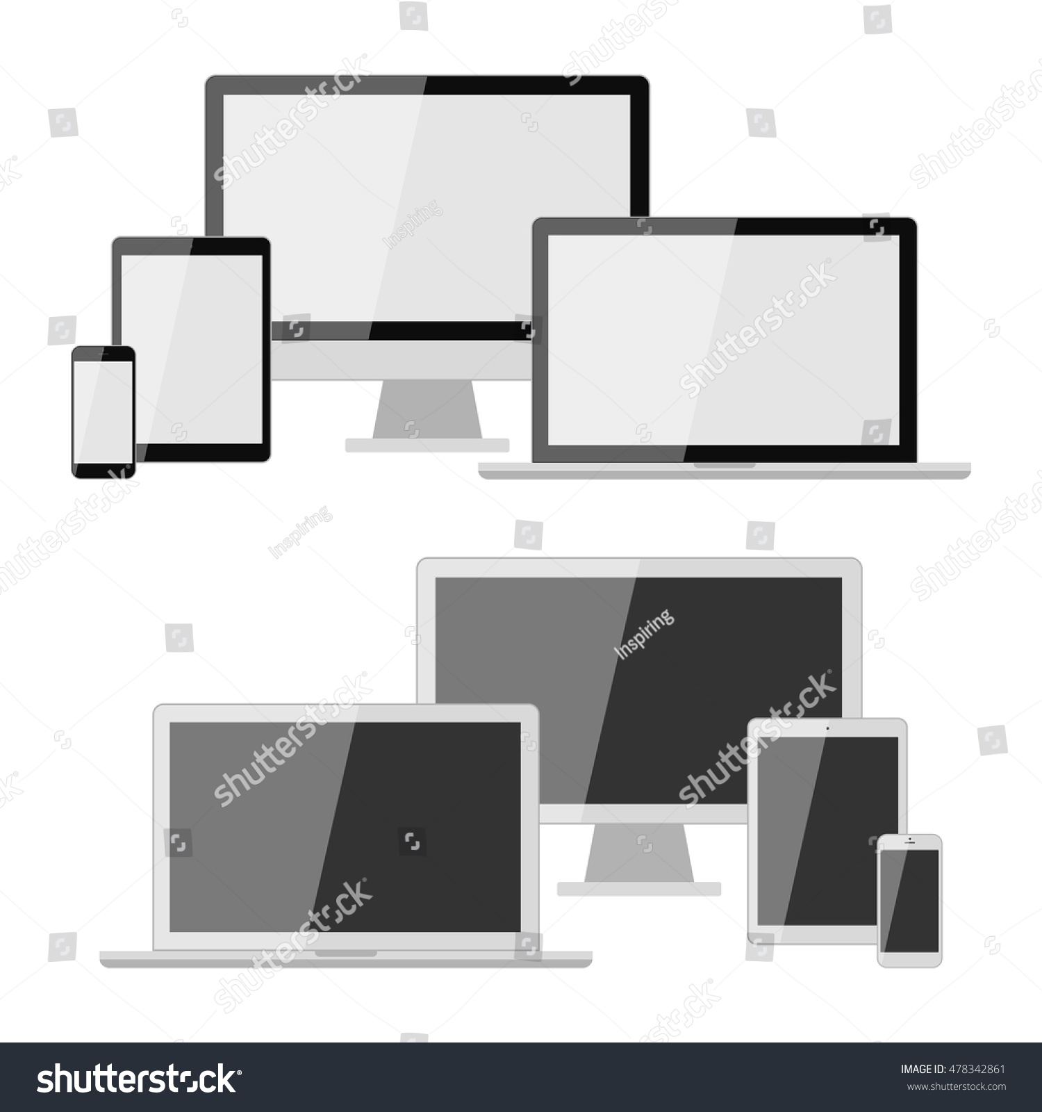 Different types of devices set. Isolated - Royalty Free Stock Vector ...