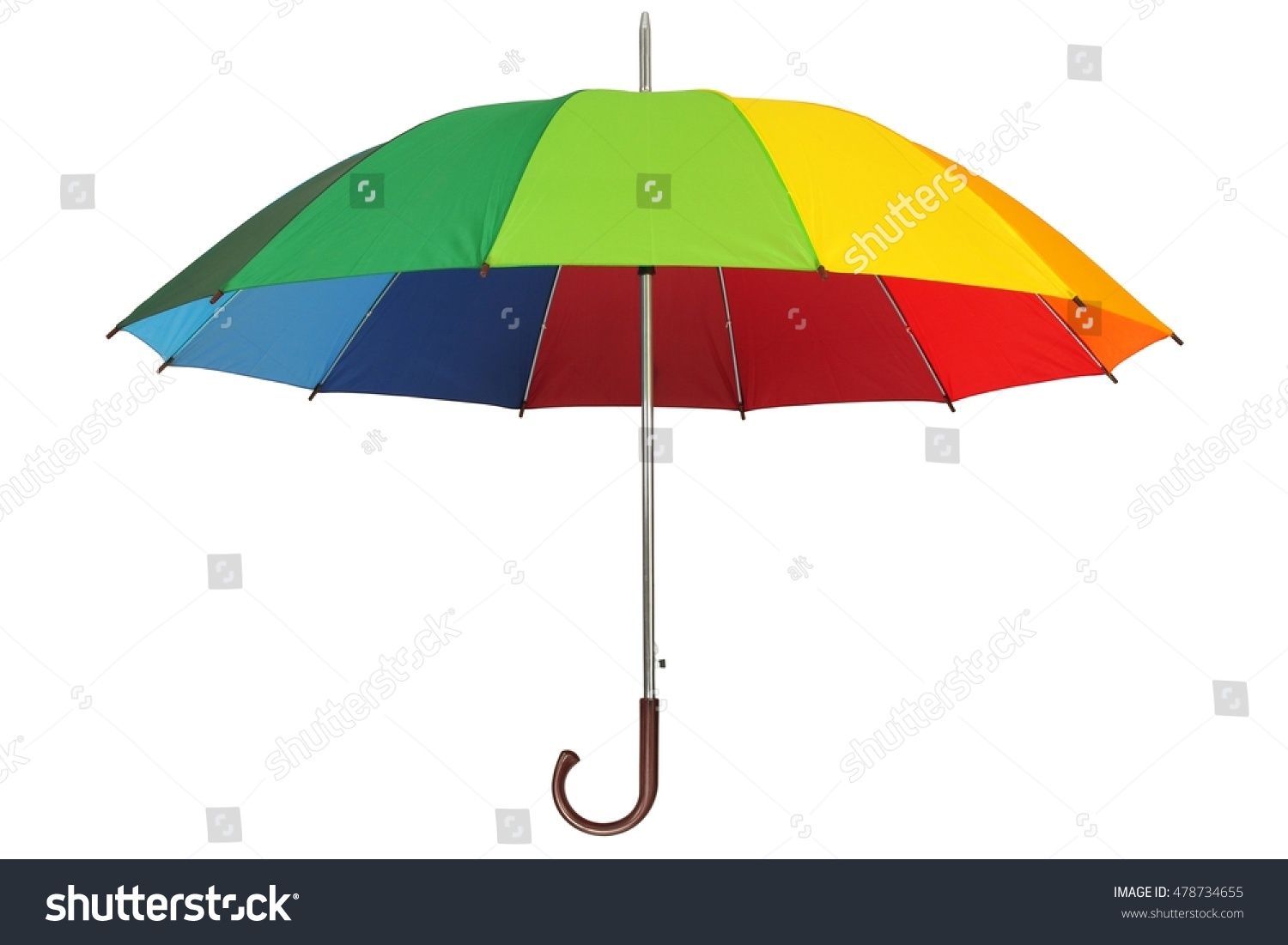 Rainbow umbrella isolated on white background #478734655