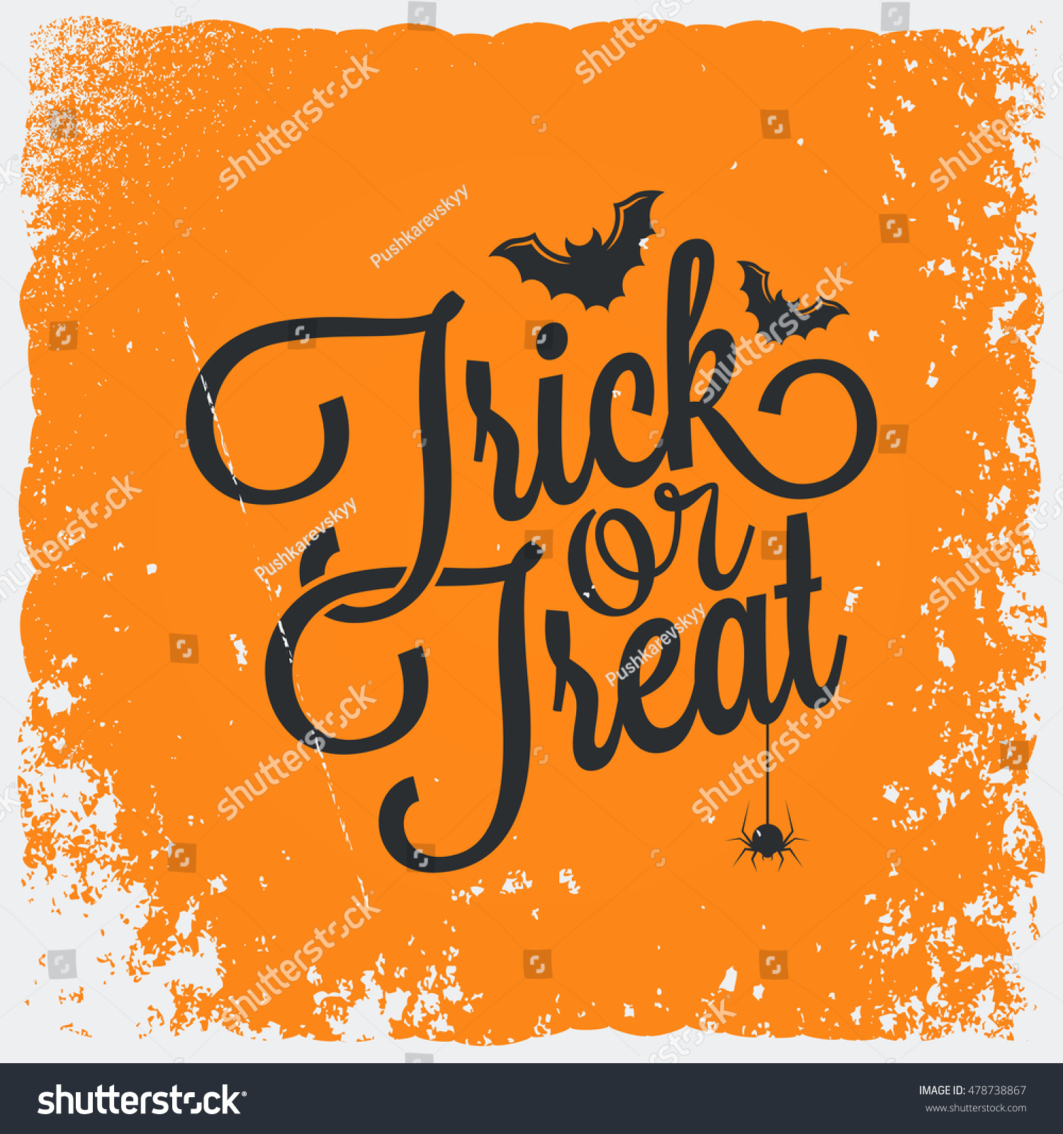 Trick Or Treat Halloween Vintage Lettering Royalty Free Stock Vector 478738867 7700