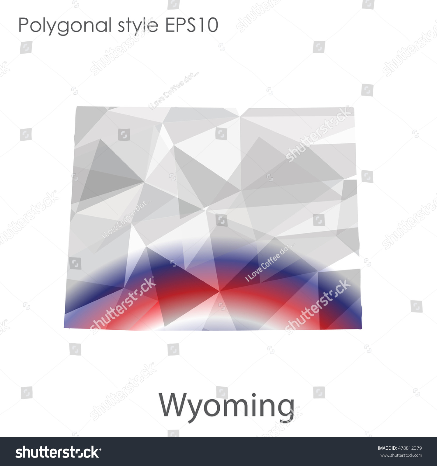 Wyoming State Map In Geometric Polygonal Style Royalty Free Stock