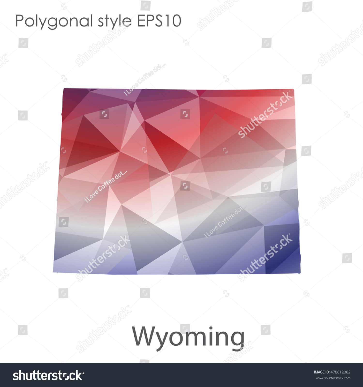 Wyoming State Map In Geometric Polygonal Style Royalty Free Stock