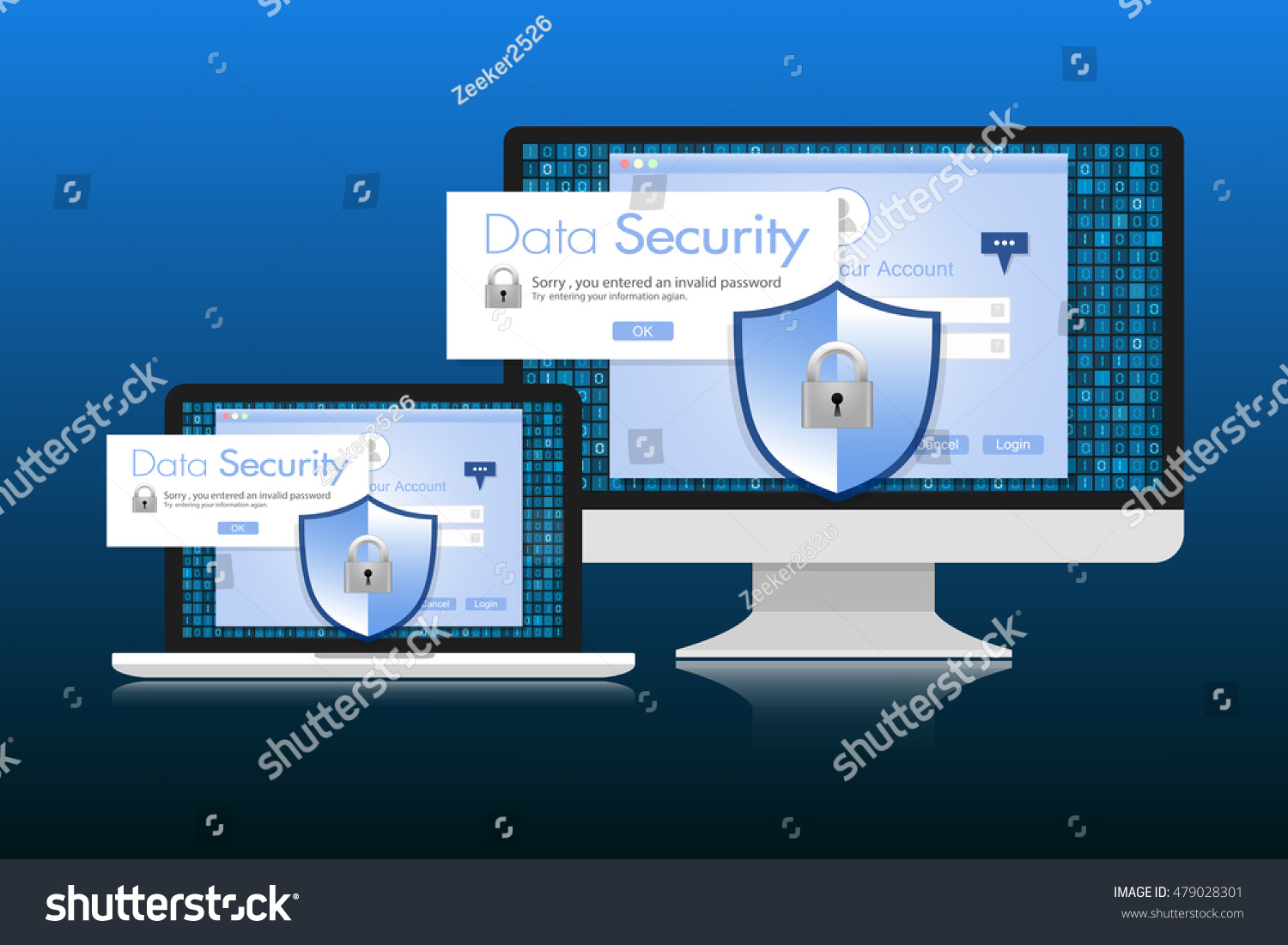 Concept is data security Access .Shield on - Royalty Free Stock Vector ...