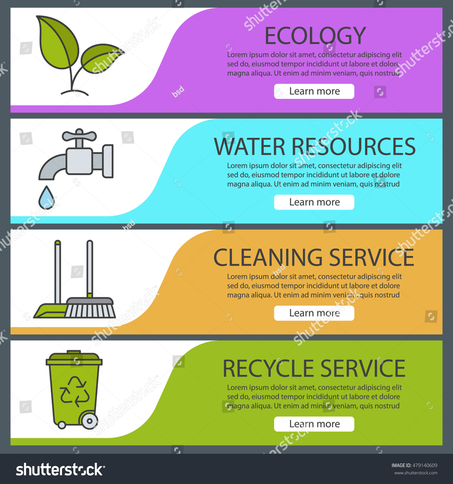 Environment protection banner templates set. - Royalty Free Stock ...