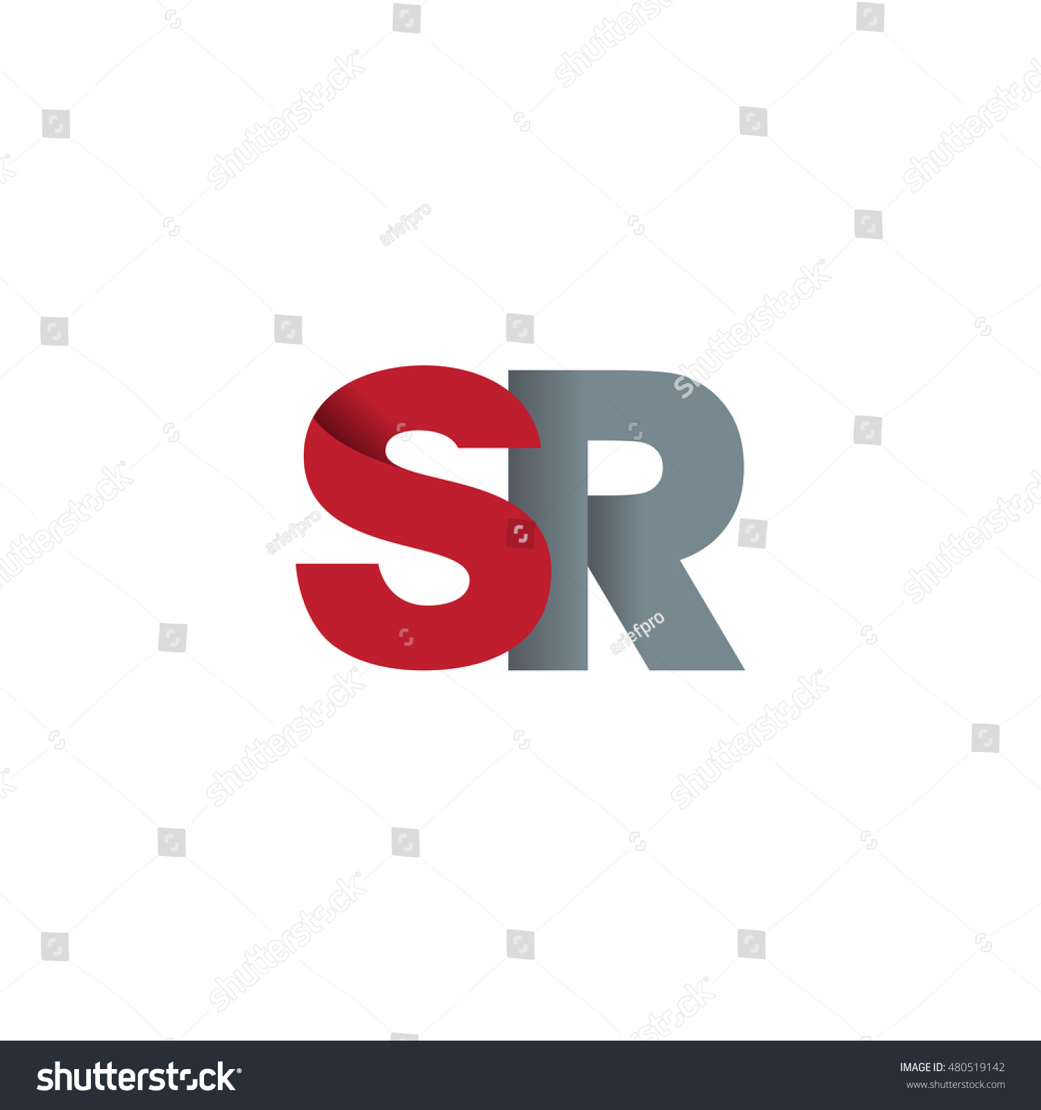 Initial letters SR overlapping fold logo red - Royalty Free Stock ...