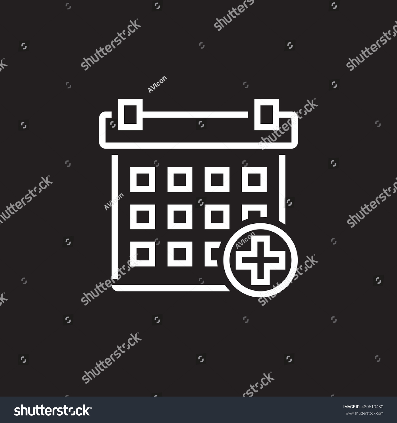 Annual Medical Checkup Symbol Calendar Line Royalty Free Stock Vector 480610480 1594