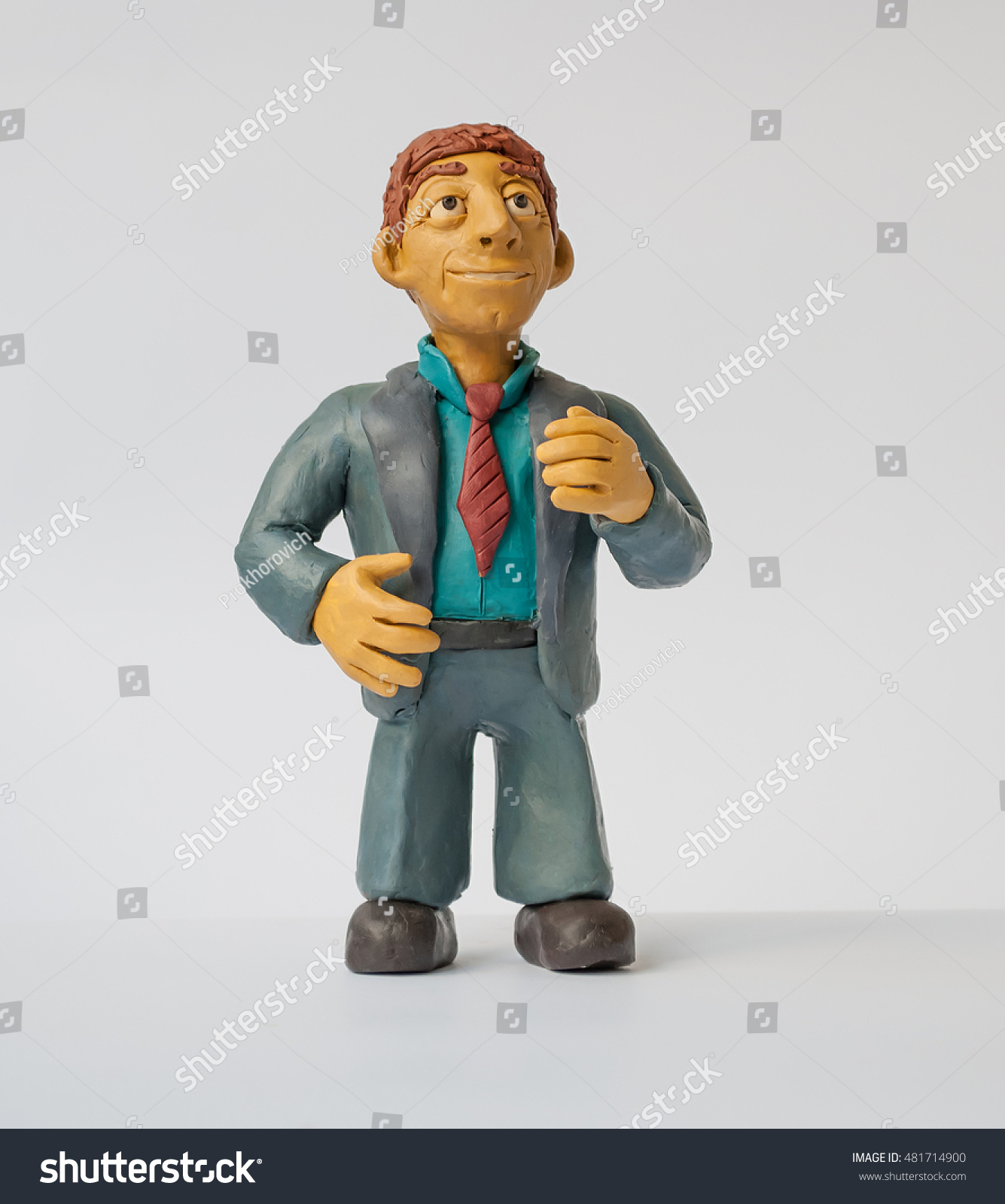 
Photos for your design . Made of plasticine funny man in a suit . Businessman cartoon style #481714900