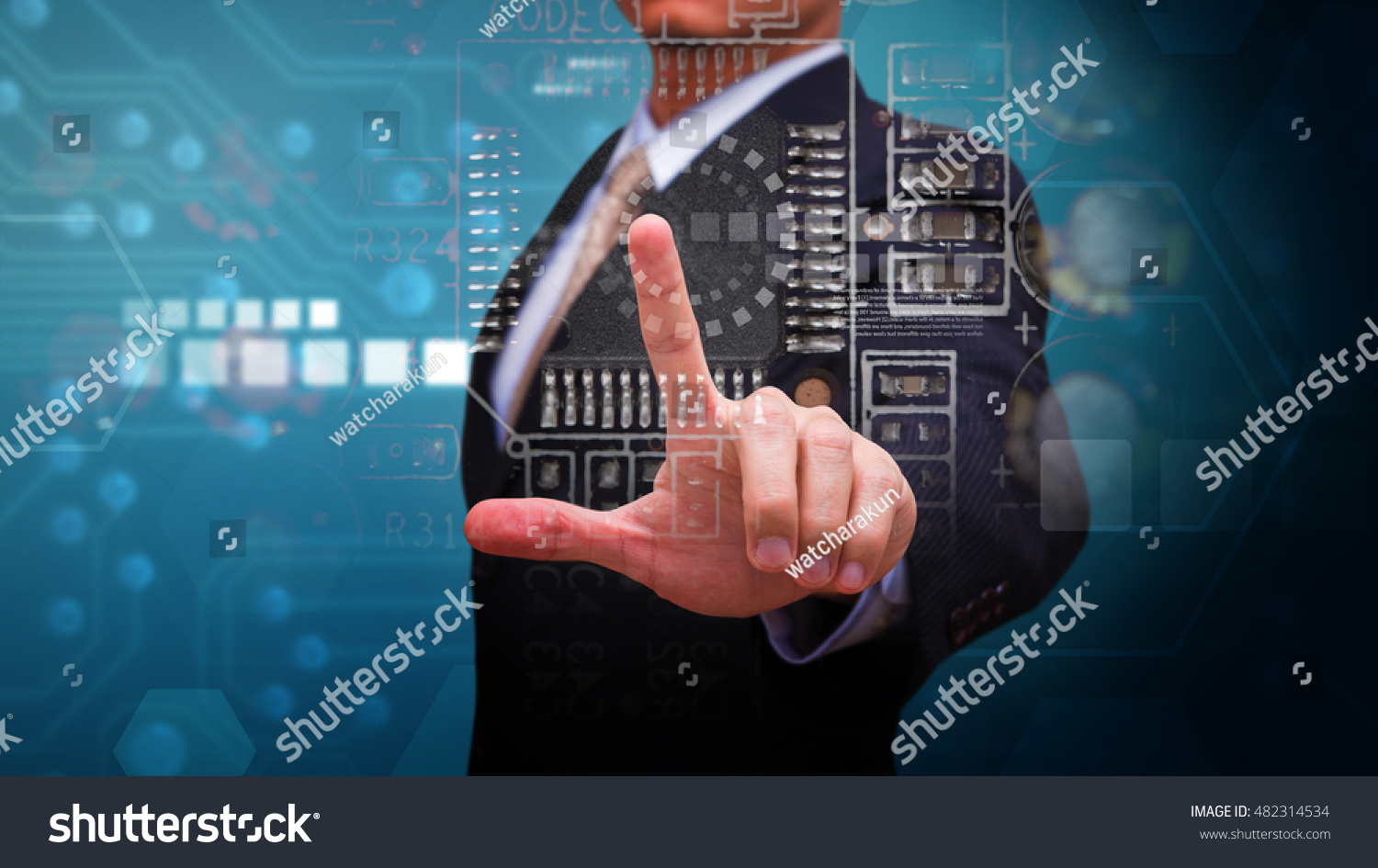 Smart Business man and technology background #482314534