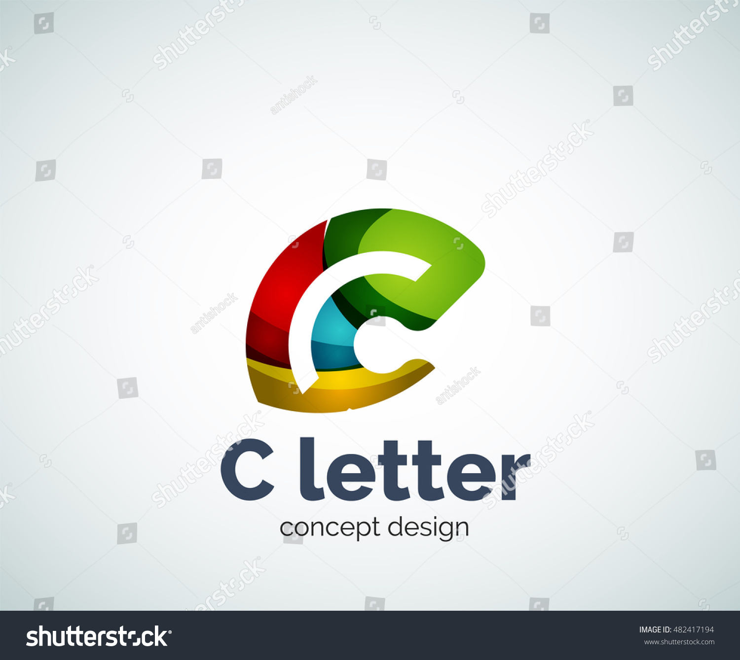 Vector C letter concept logo template, abstract - Royalty Free Stock ...