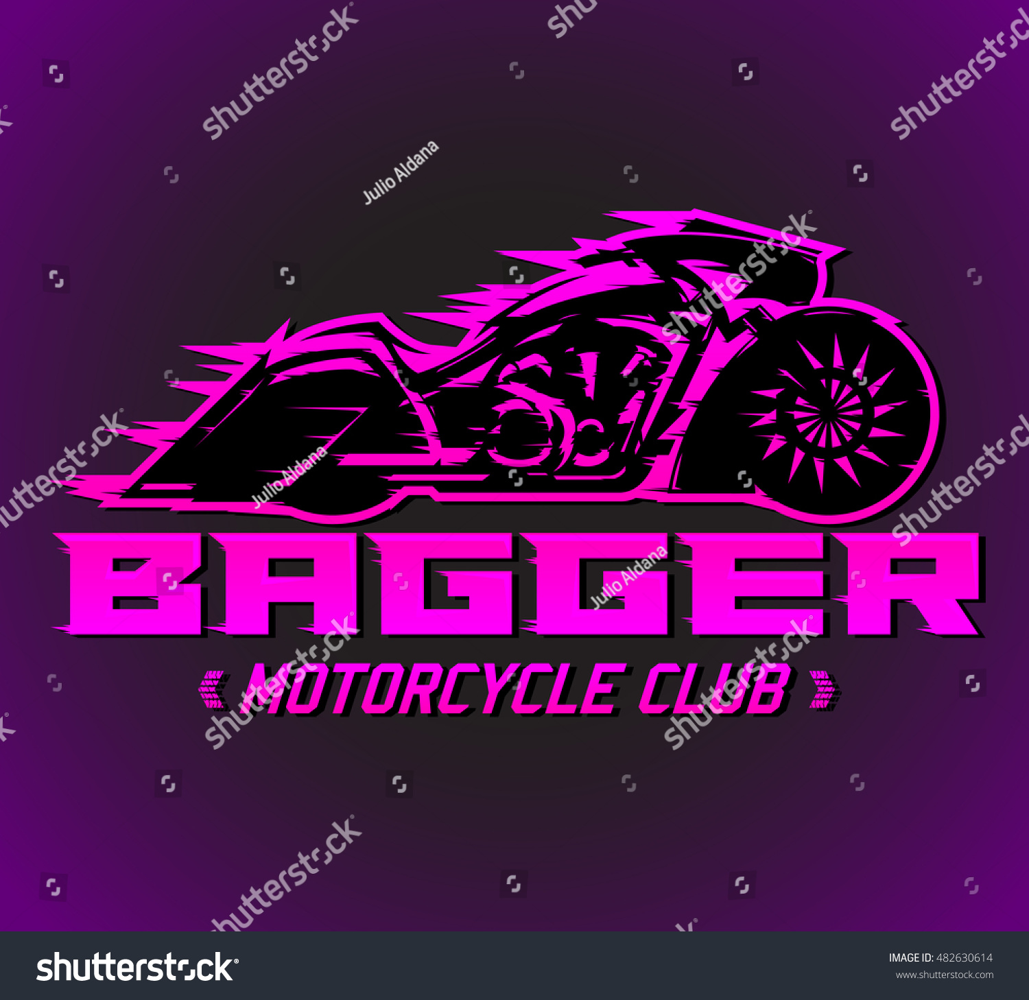 Bagger Motorcycle Club vector emblem - Royalty Free Stock Vector ...