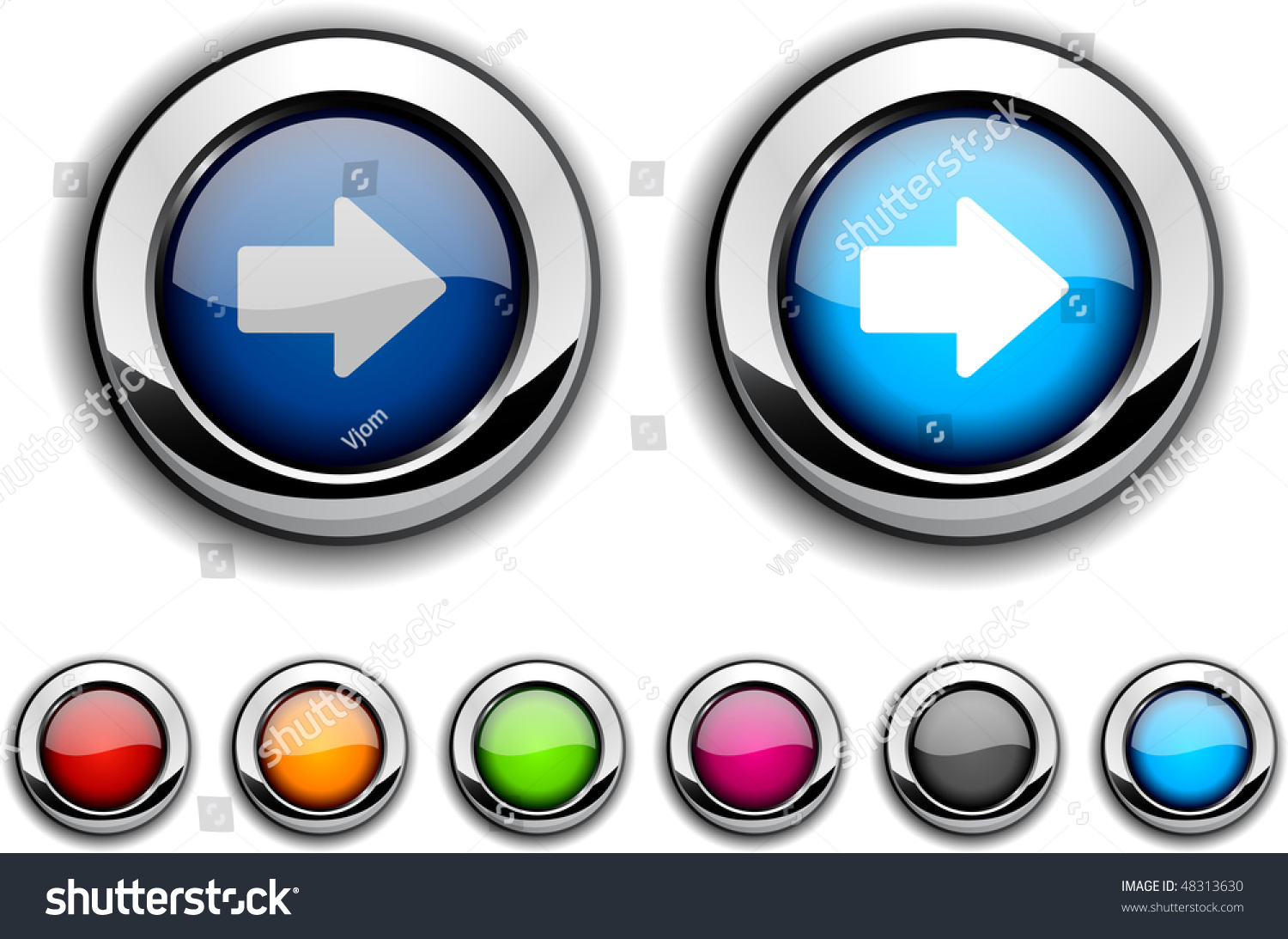 Arrow realistic buttons. Vector illustration. - Royalty Free Stock ...