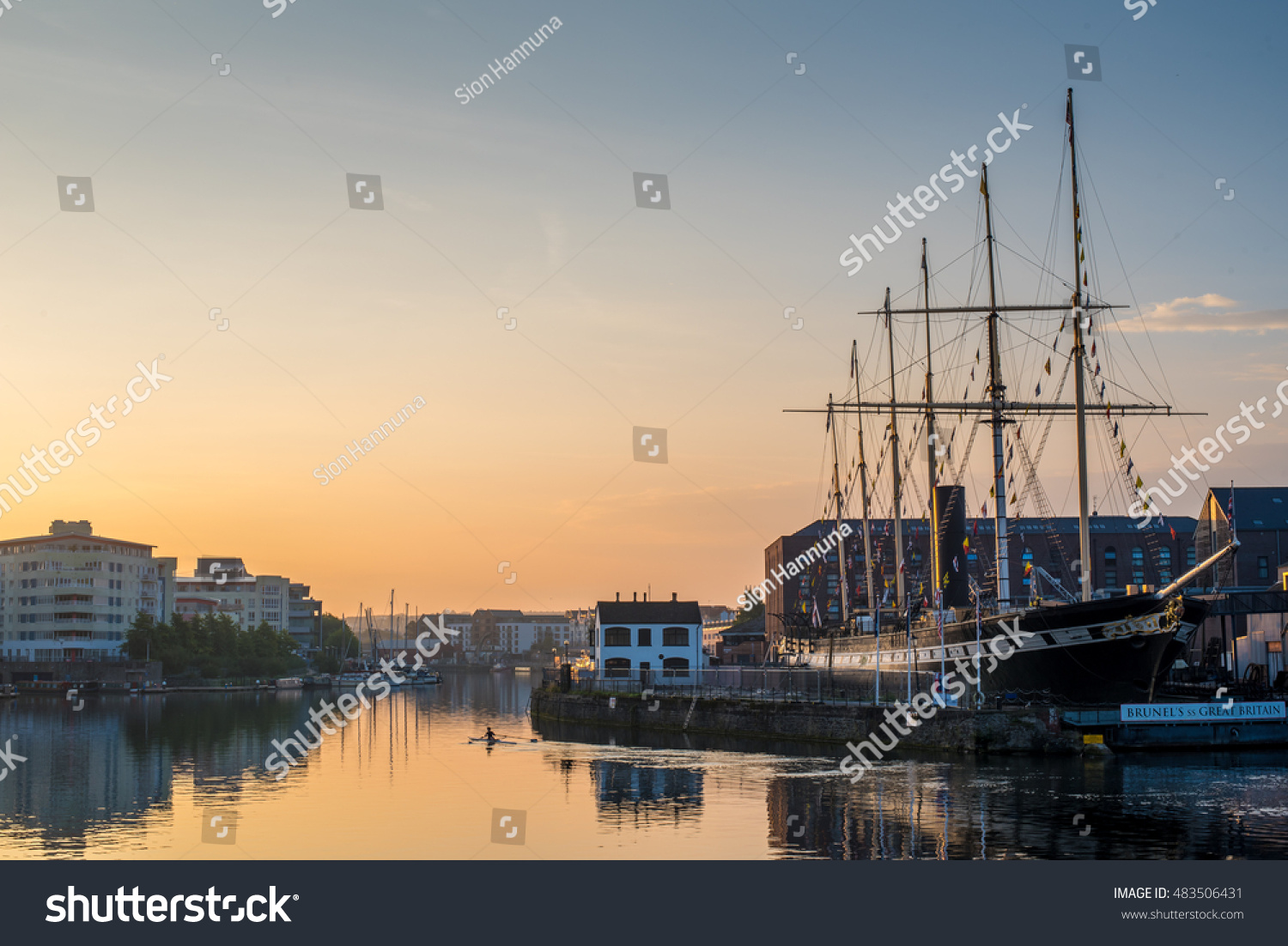 Bristol Waterfront, England, UK with Brunel's SS Great Britain #483506431