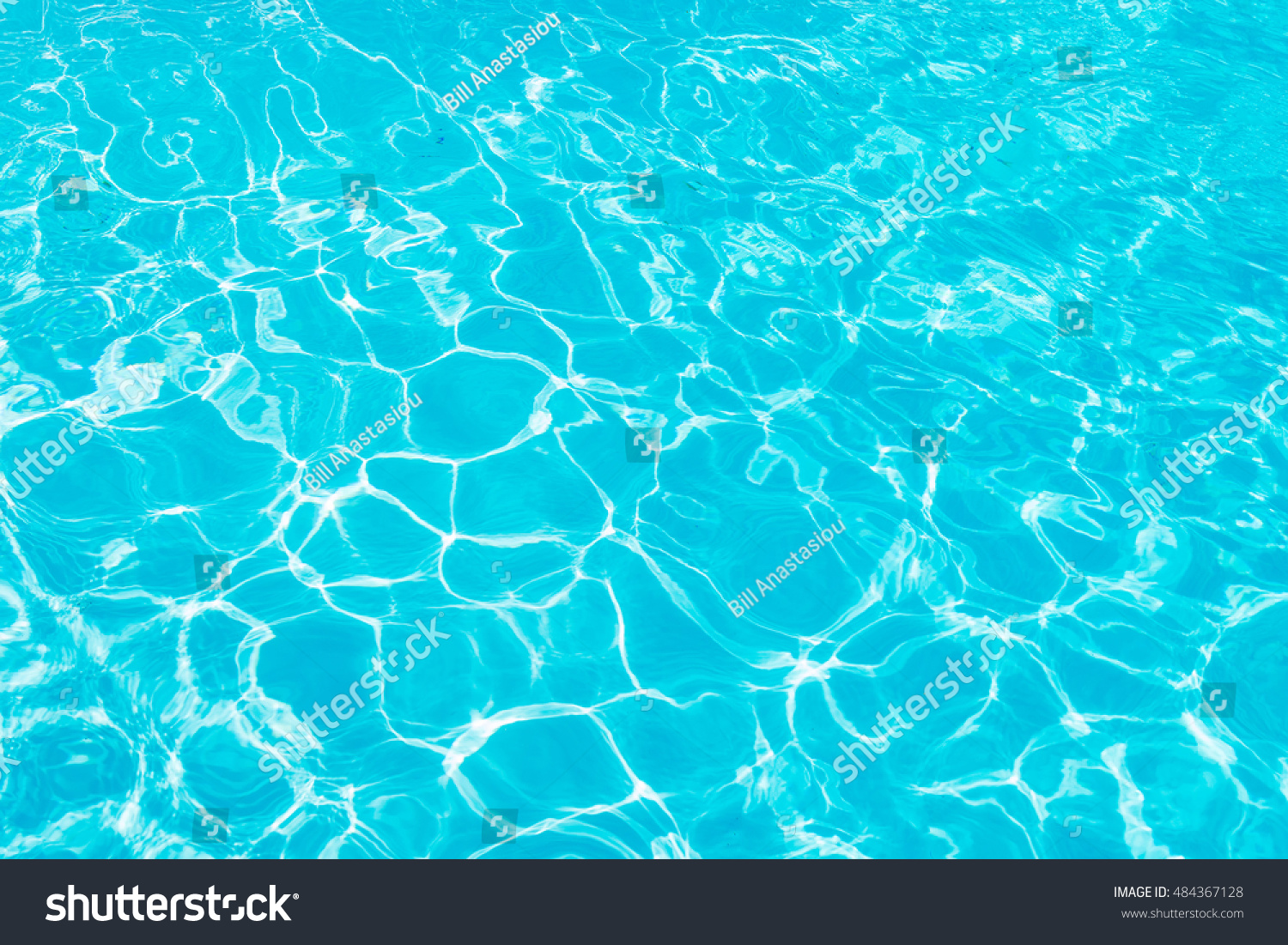 Pool water background with the sun reflecting. #484367128