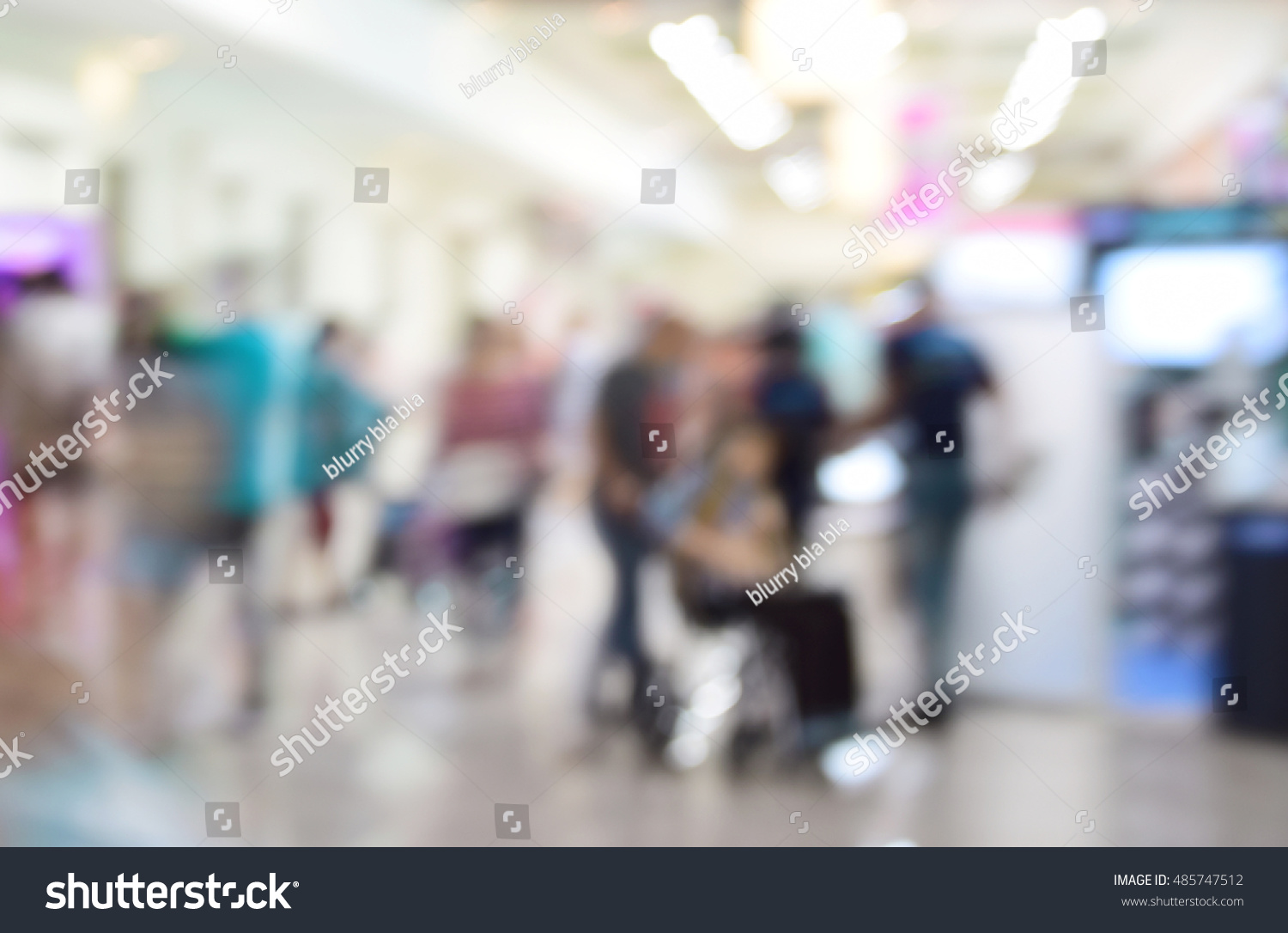 blurred photo of department store shopping mall center and people background #485747512