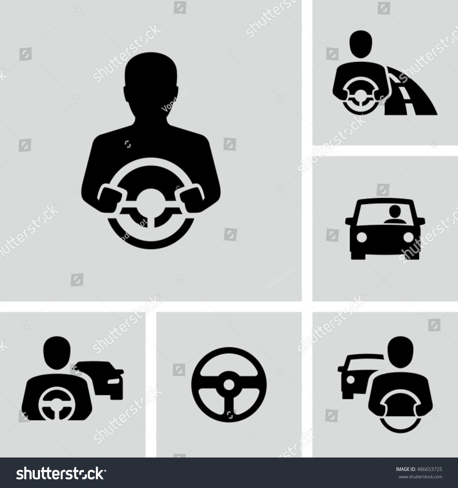 Car Driver Vector Icons