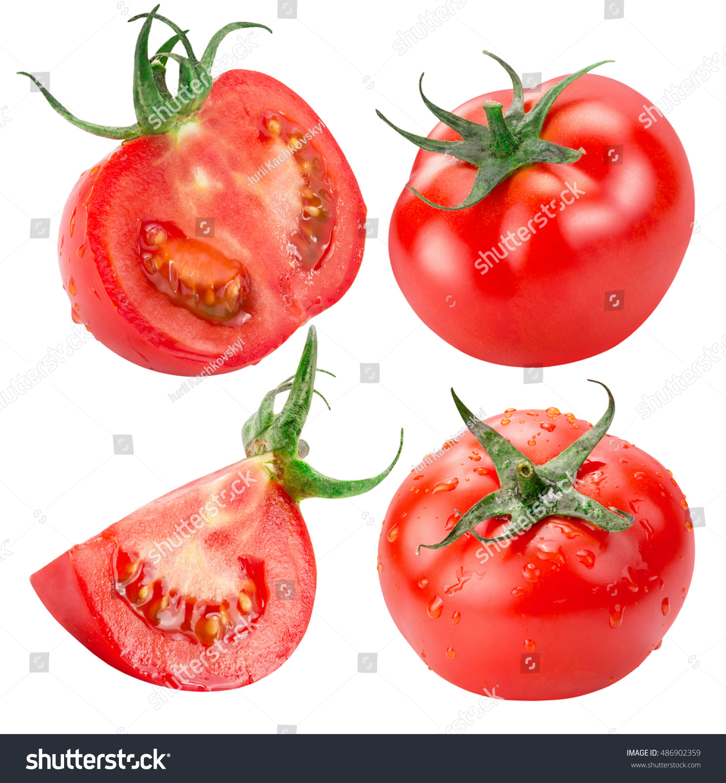 collection of tomatoes isolated on the white background #486902359