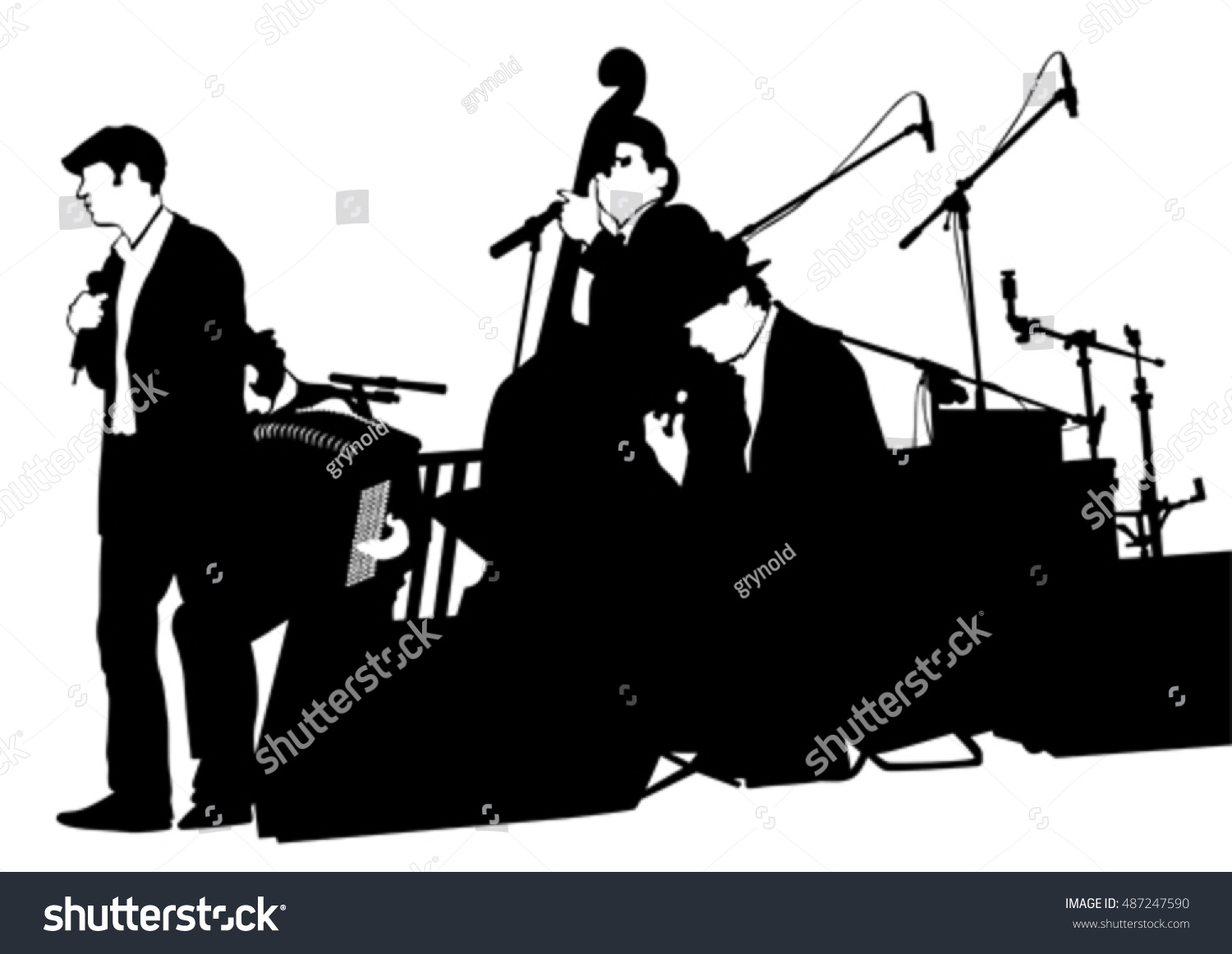 Concert of jazz music on white background #487247590