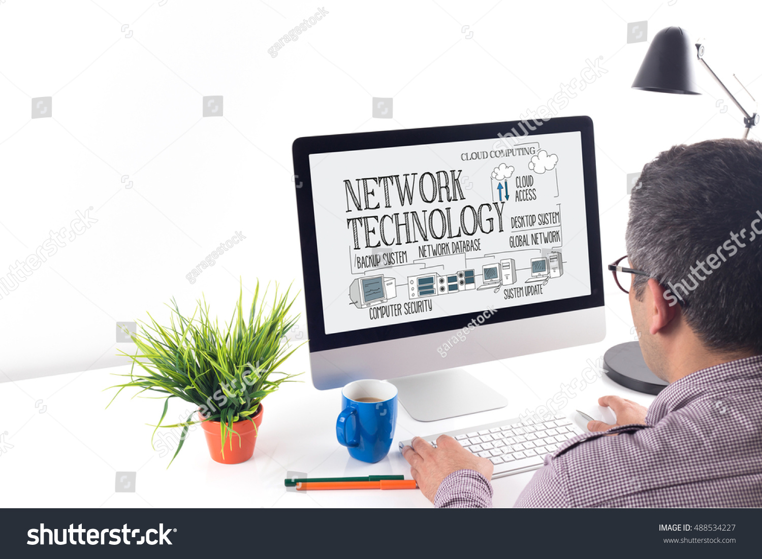 COMPUTER COMMUNICATION DATA AND NETWORK TECHNOLOGY CONCEPT #488534227