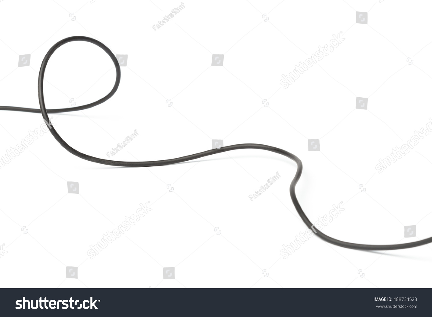 Black power cable socket isolated on white background #488734528