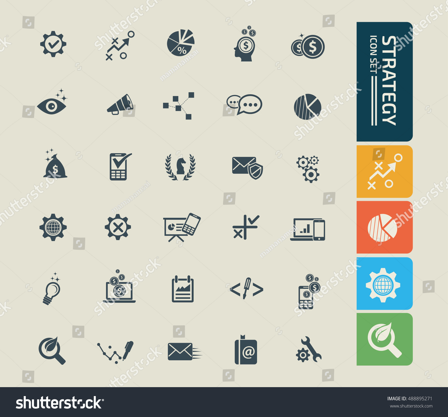 
Strategy and business icon set. vector #488895271