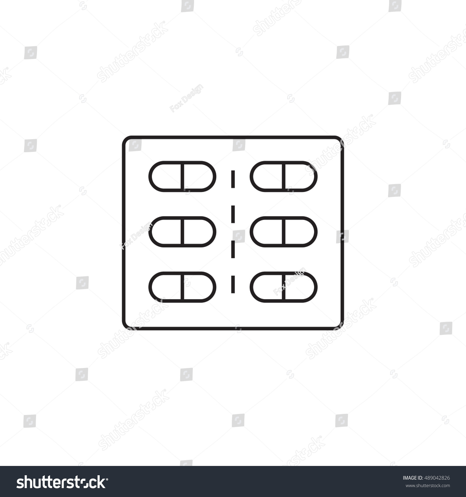 Tablets symbol. Pills in a blister pack line - Royalty Free Stock ...