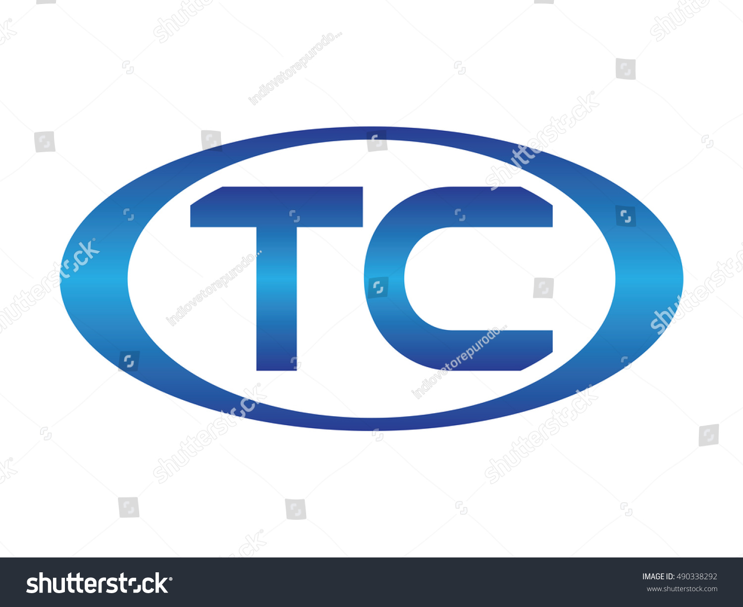 TC-letter abbreviations blue oval logo - Royalty Free Stock Vector ...