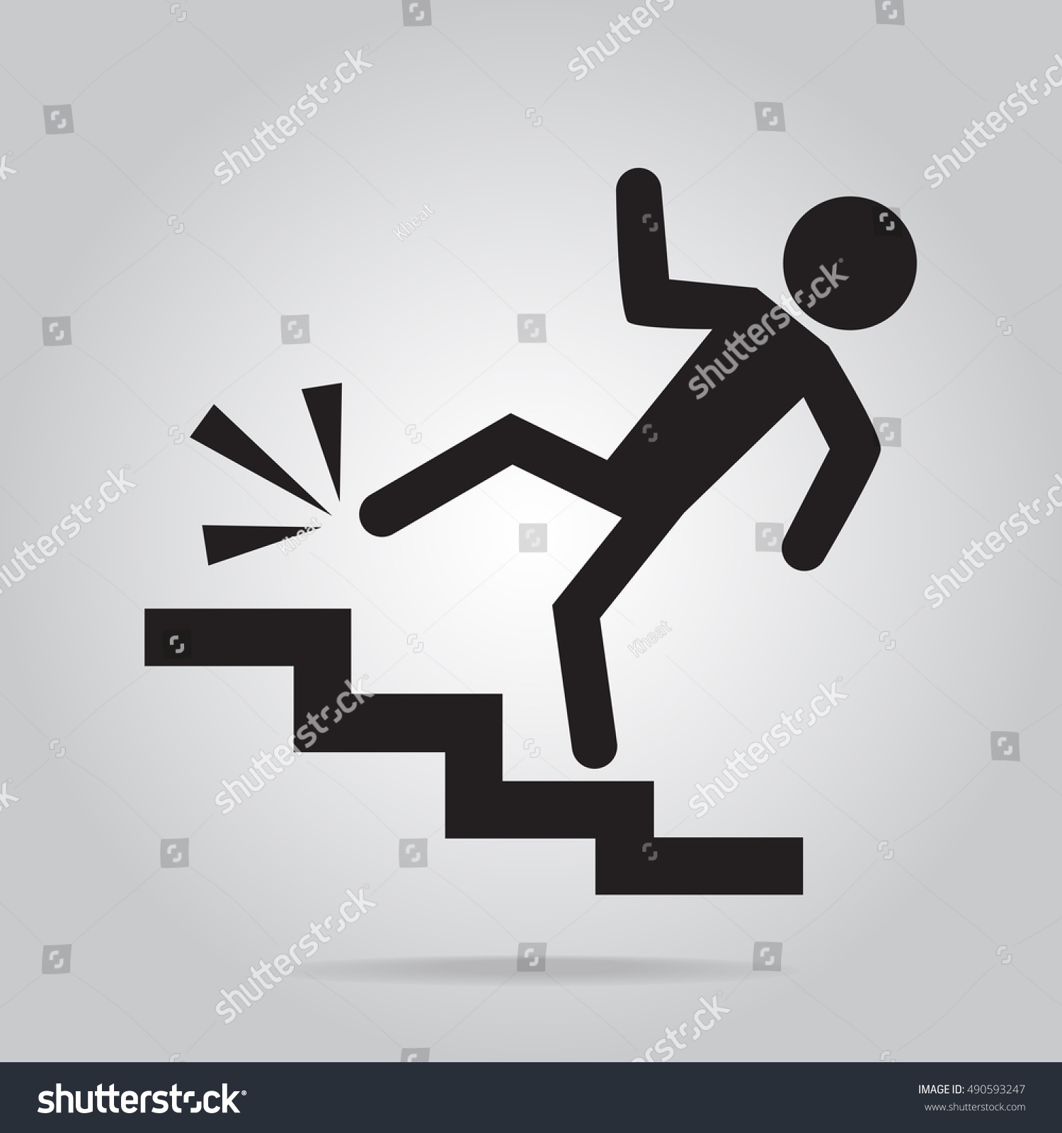 Man walking on stairs and injury, person injury - Royalty Free Stock ...