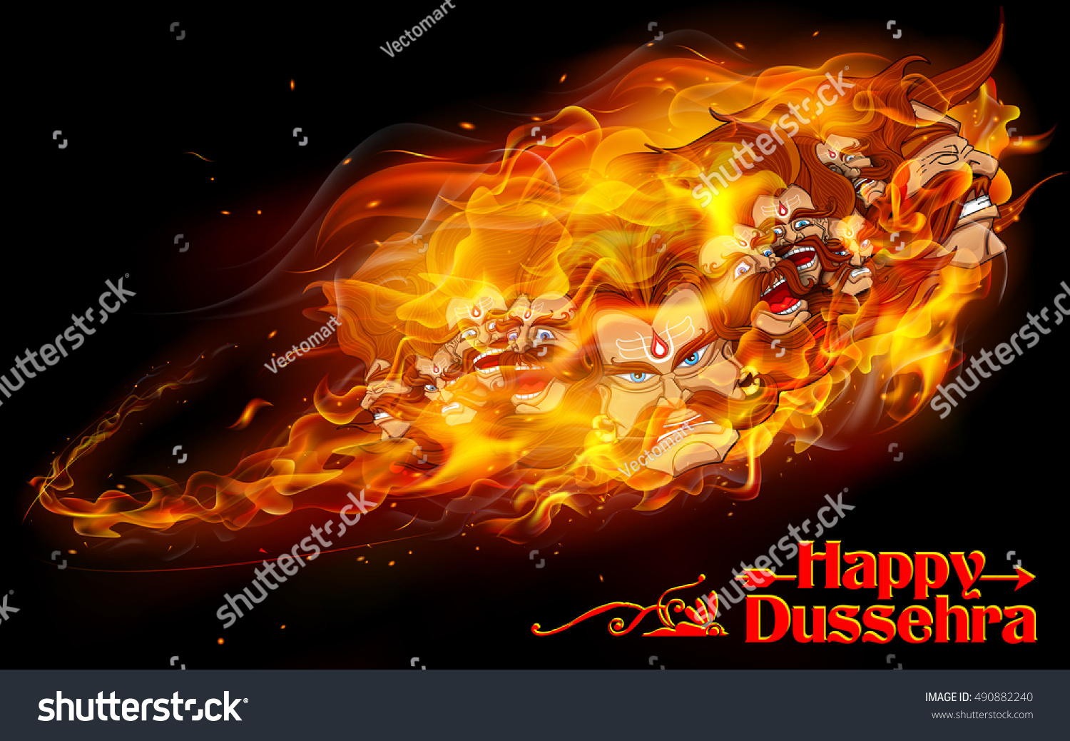 Illustration Of Raavan Dahan For Dusshera Royalty Free Stock Vector