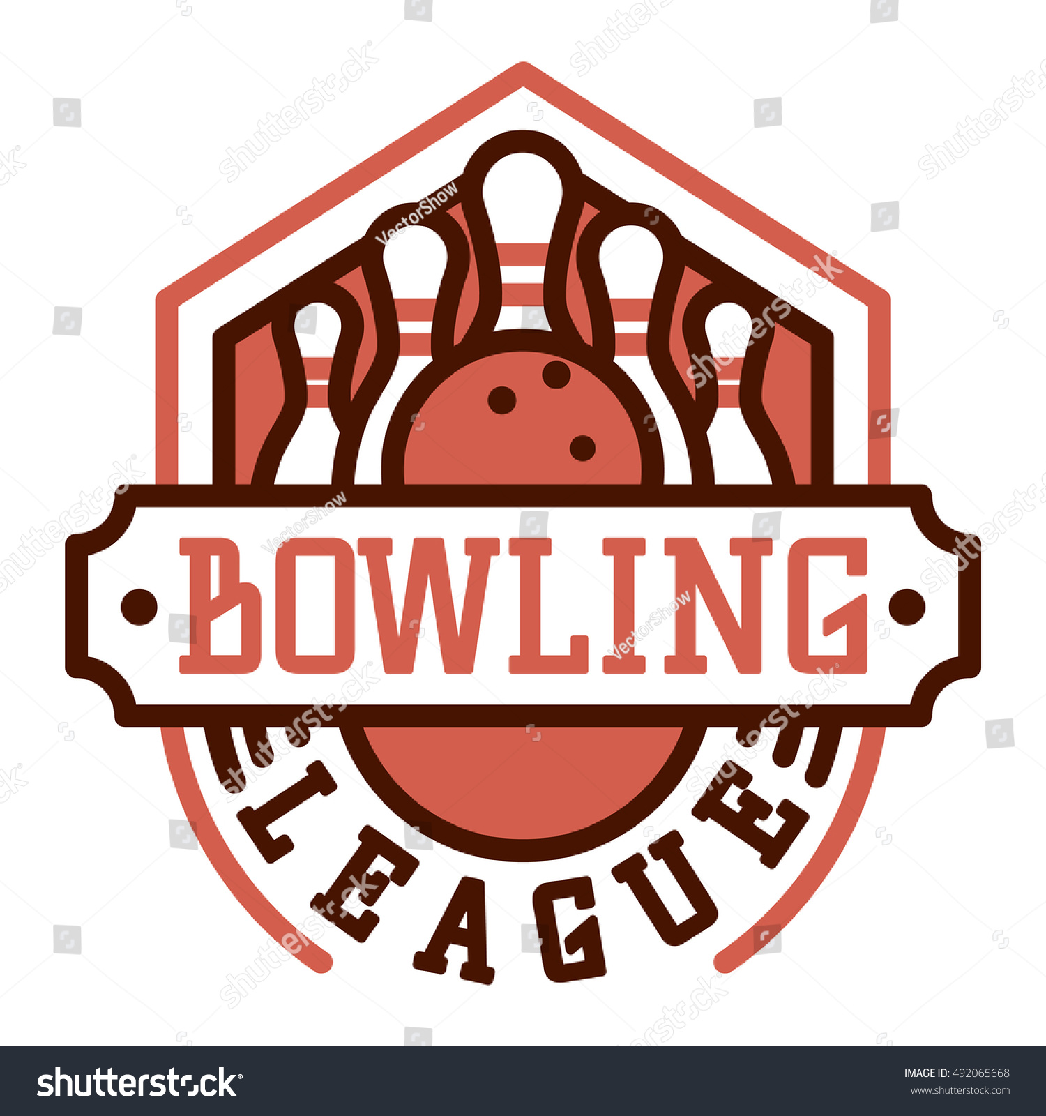 Vector bowling logo emblem and sport logo design - Royalty Free Stock ...