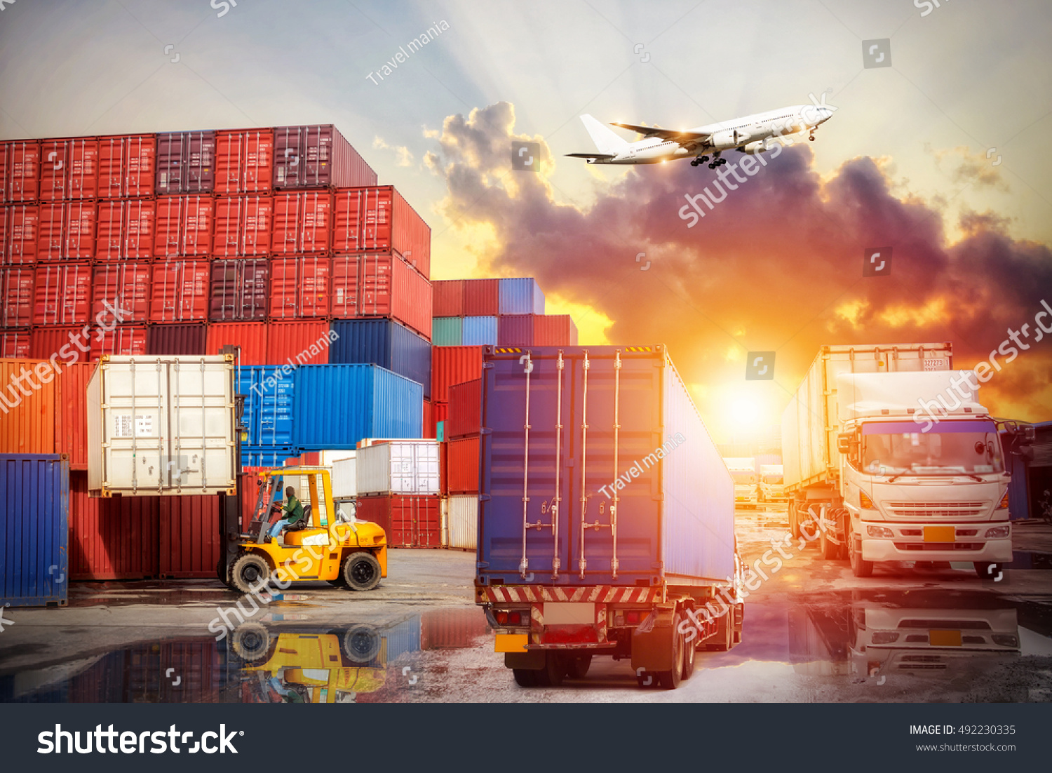 Industrial Container Cargo freight ship for Logistic Import Export concept #492230335