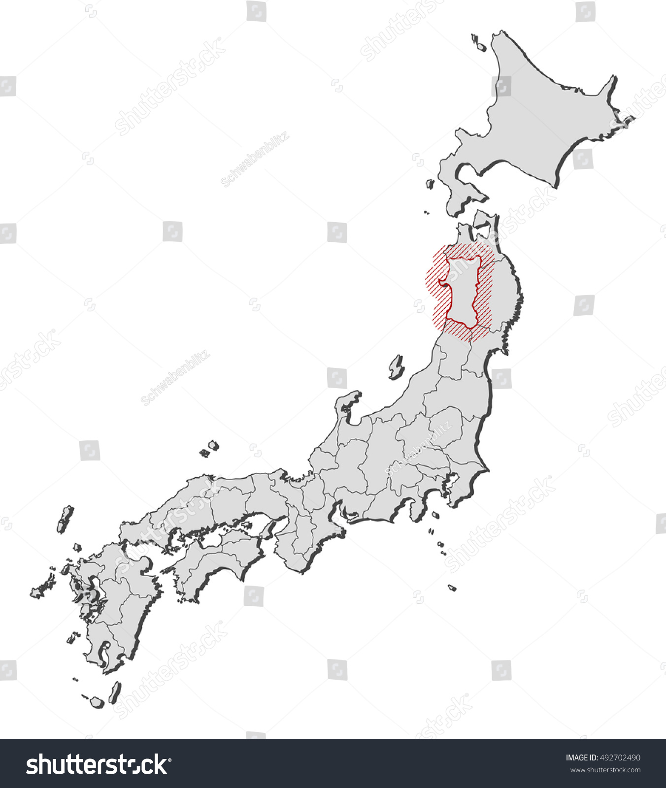 Map - Japan, Akita #492702490