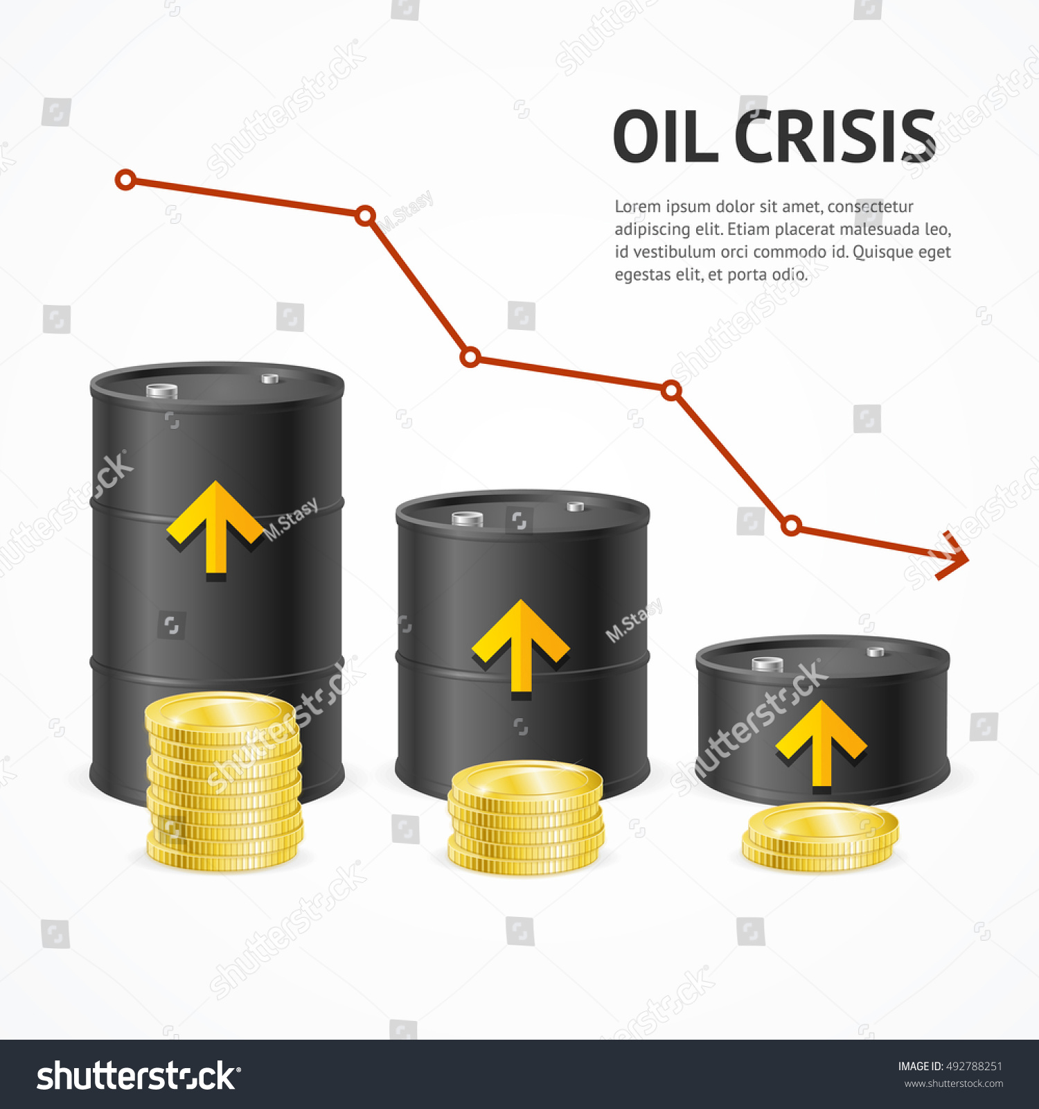 Oil Production Industry Crisis Concept Downtrend - Royalty Free Stock ...