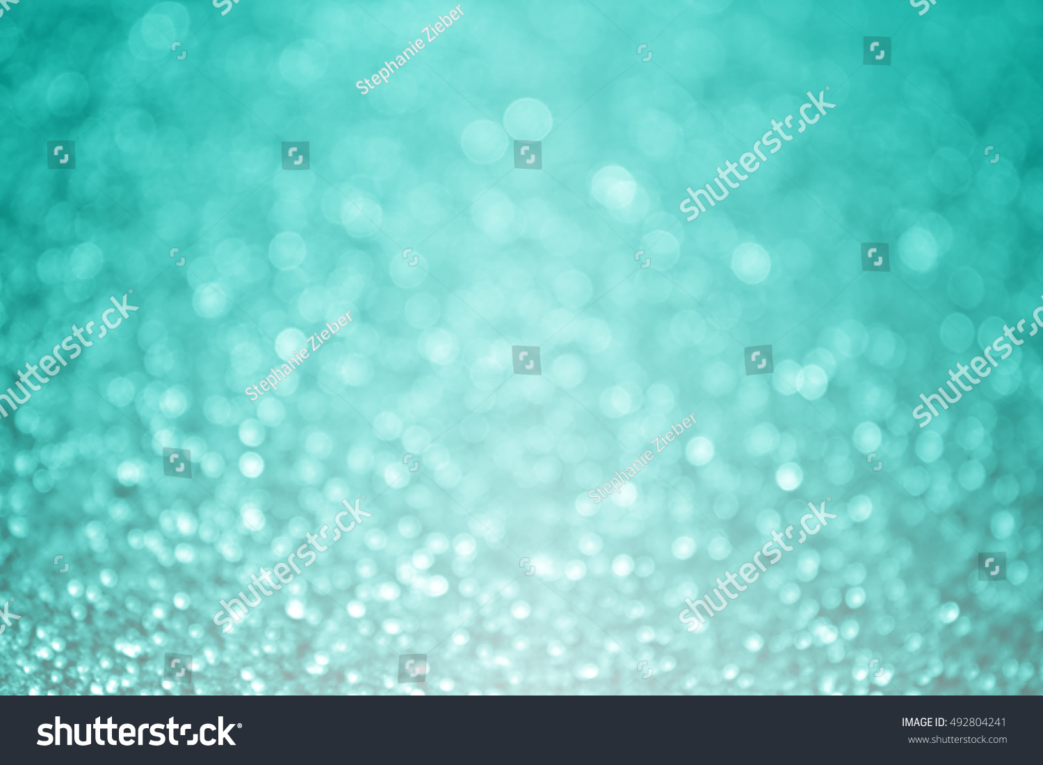Abstract teal turquoise and mint aqua green glitter sparkle background or party invitation design #492804241