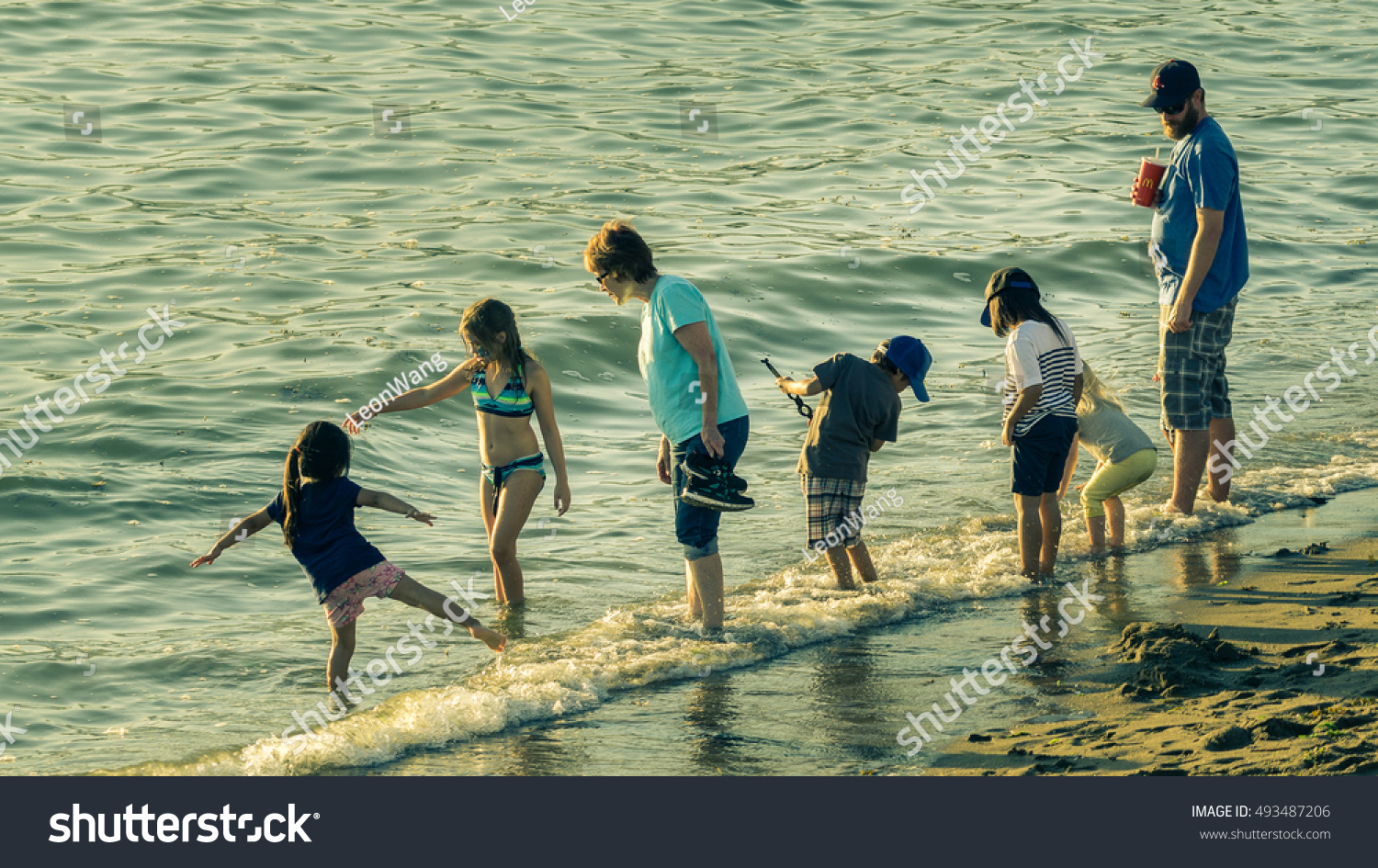Vancouver Canada,July 2016,family fun at English bay beach Vancouver Canada #493487206