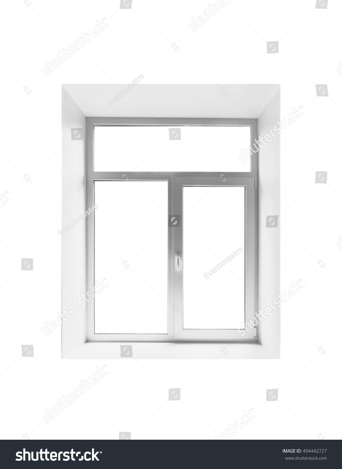 New plastic empty window isolated on white background, front view #494442727