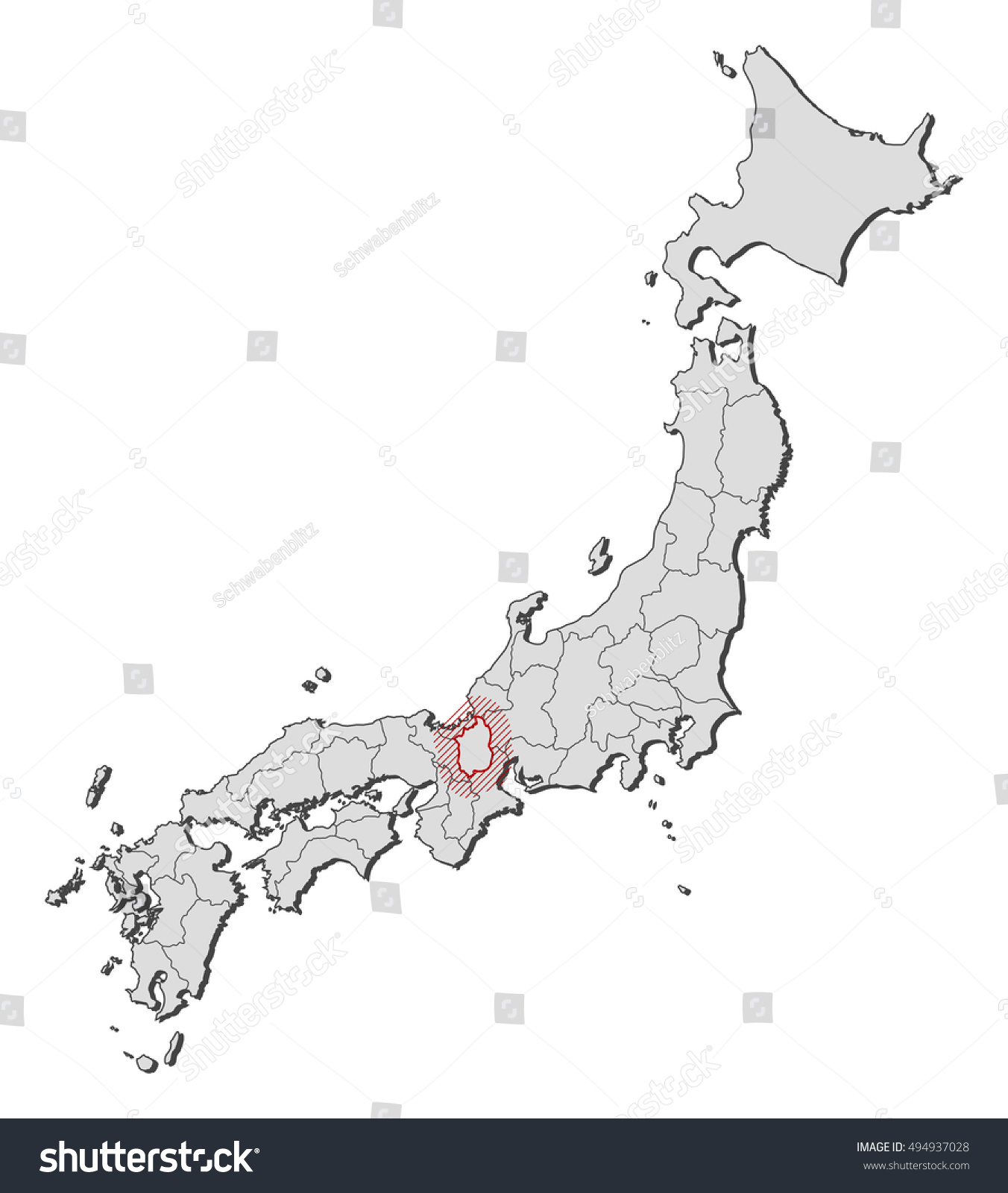 Map - Japan, Shiga - Royalty Free Stock Vector 494937028 - Avopix.com