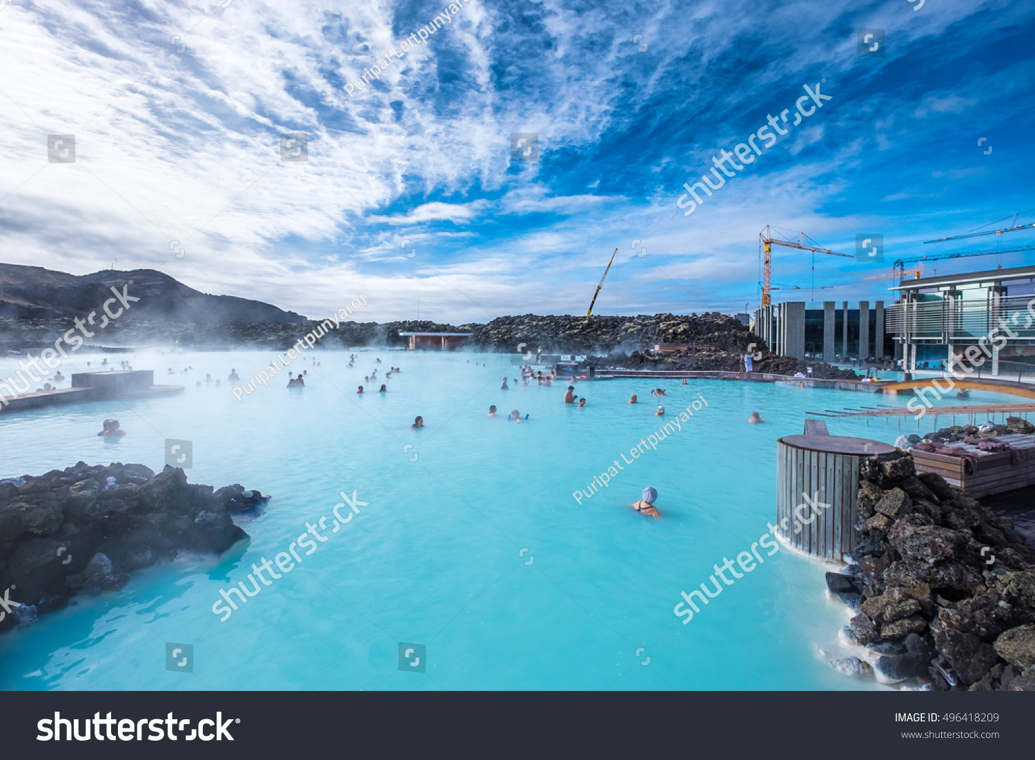 The Blue Lagoon geothermal spa is one of the most visited attractions in Iceland #496418209
