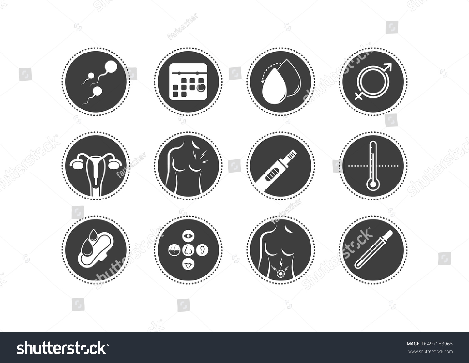 Icon Set Pregnant Sign Ovulation Royalty Free Stock Vector 497183965 2209