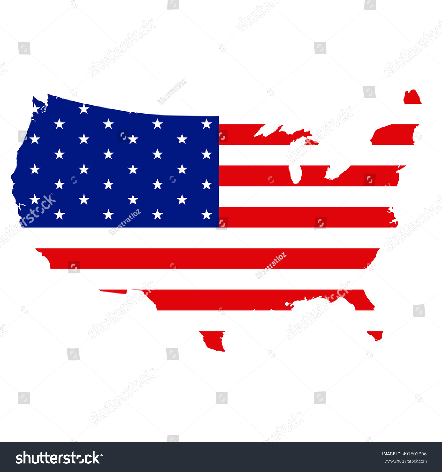 Isolated american map with its flag, Vector - Royalty Free Stock Vector ...