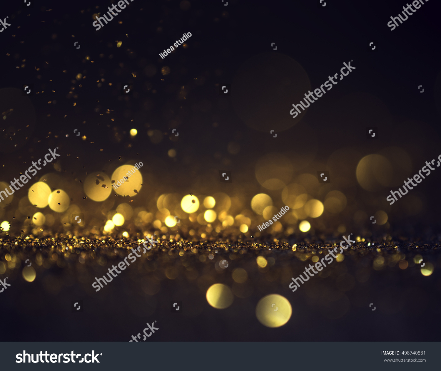 glitter lights grunge background, glitter defocused abstract Twinkly Lights and Stars Christmas Background. #498740881