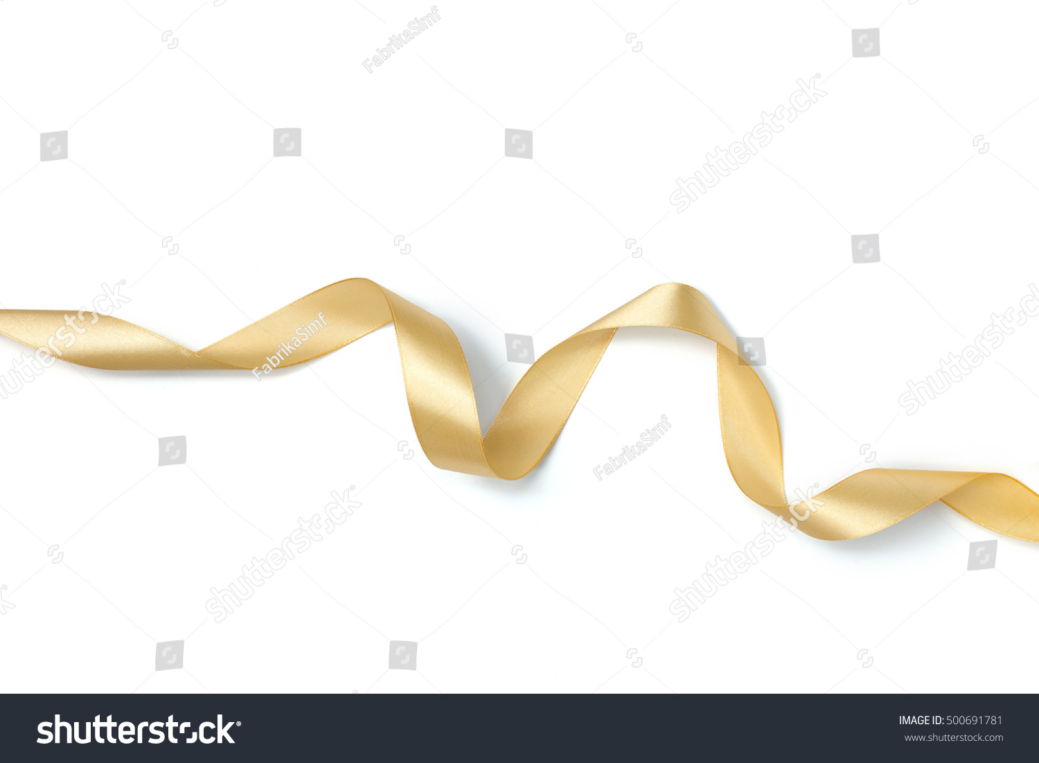 Golden ribbon collection isolated on white #500691781