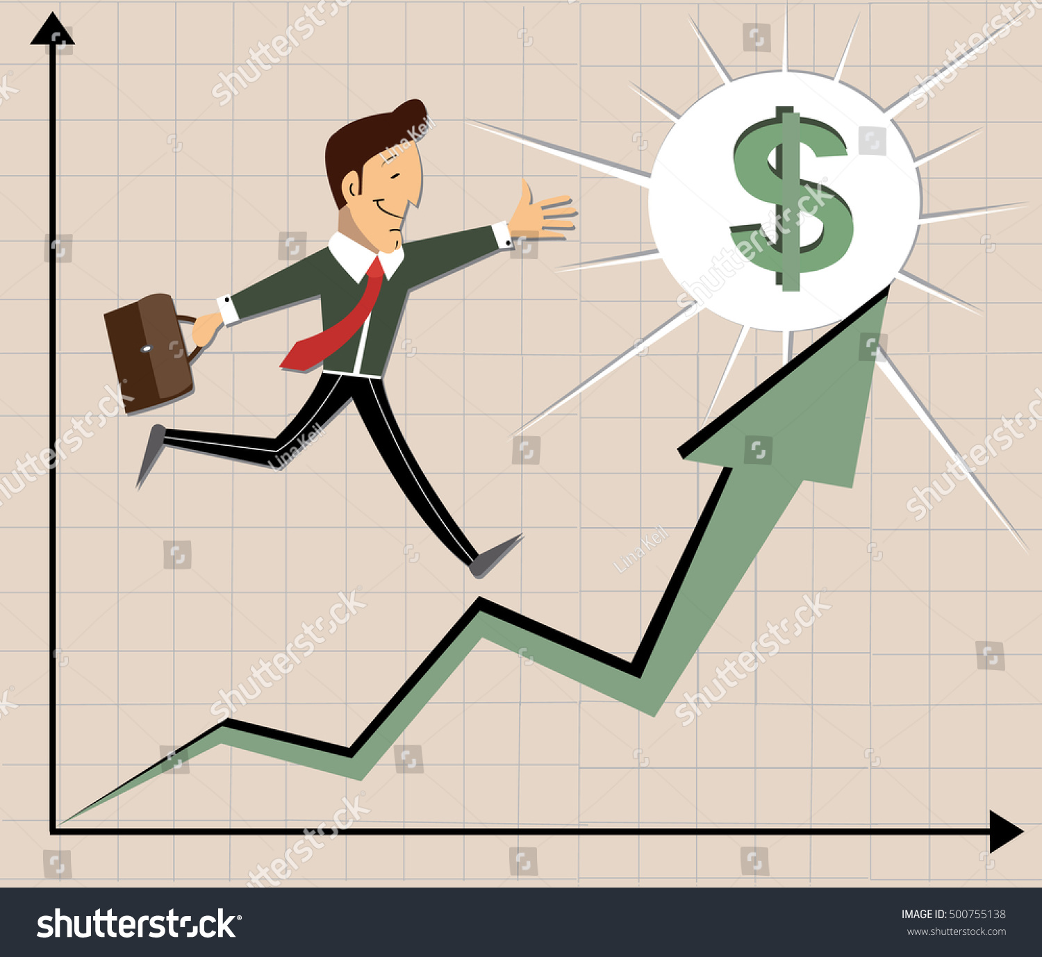 Business illustration. The graph of profit - Royalty Free Stock Vector ...